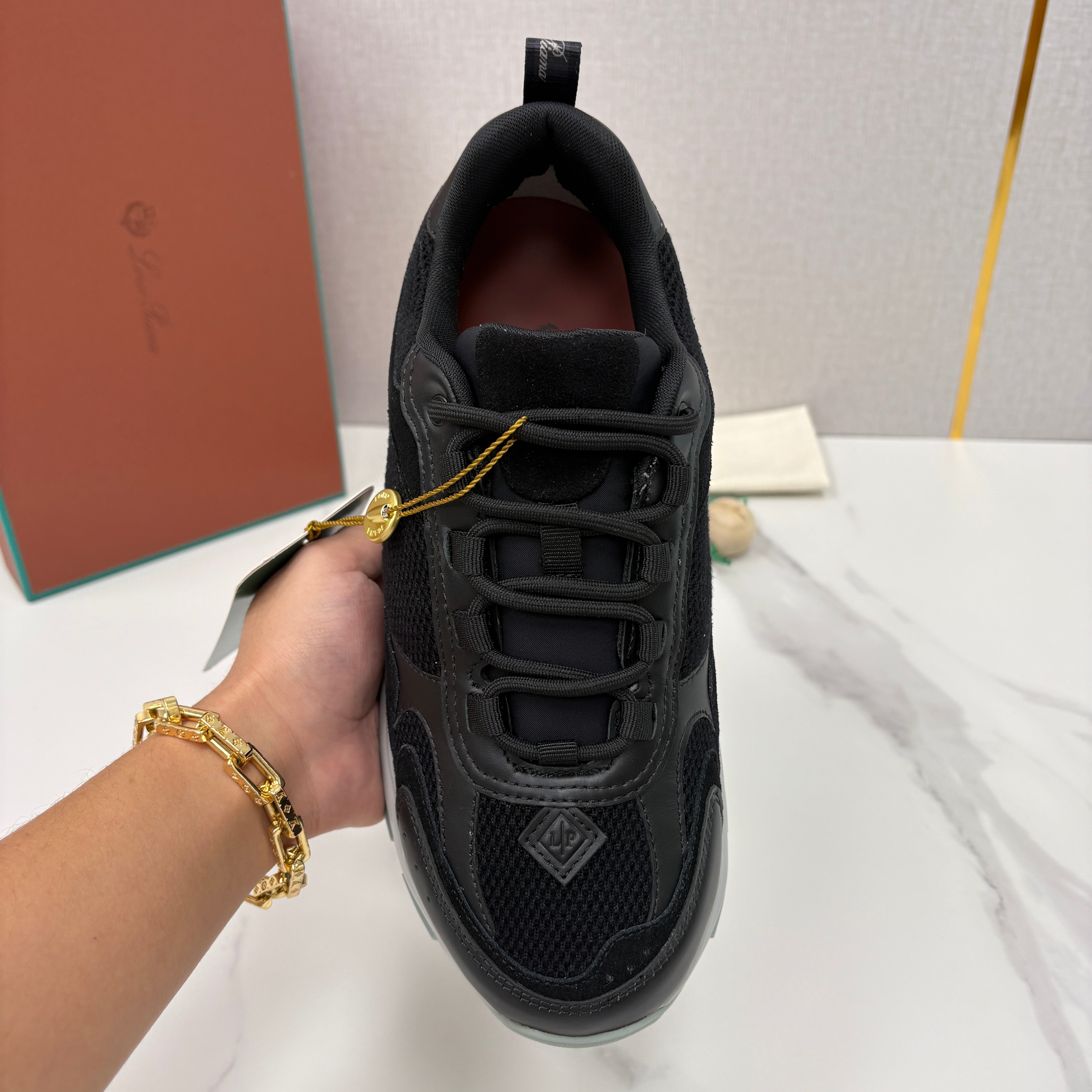 Brown, Blue and Black Shoes