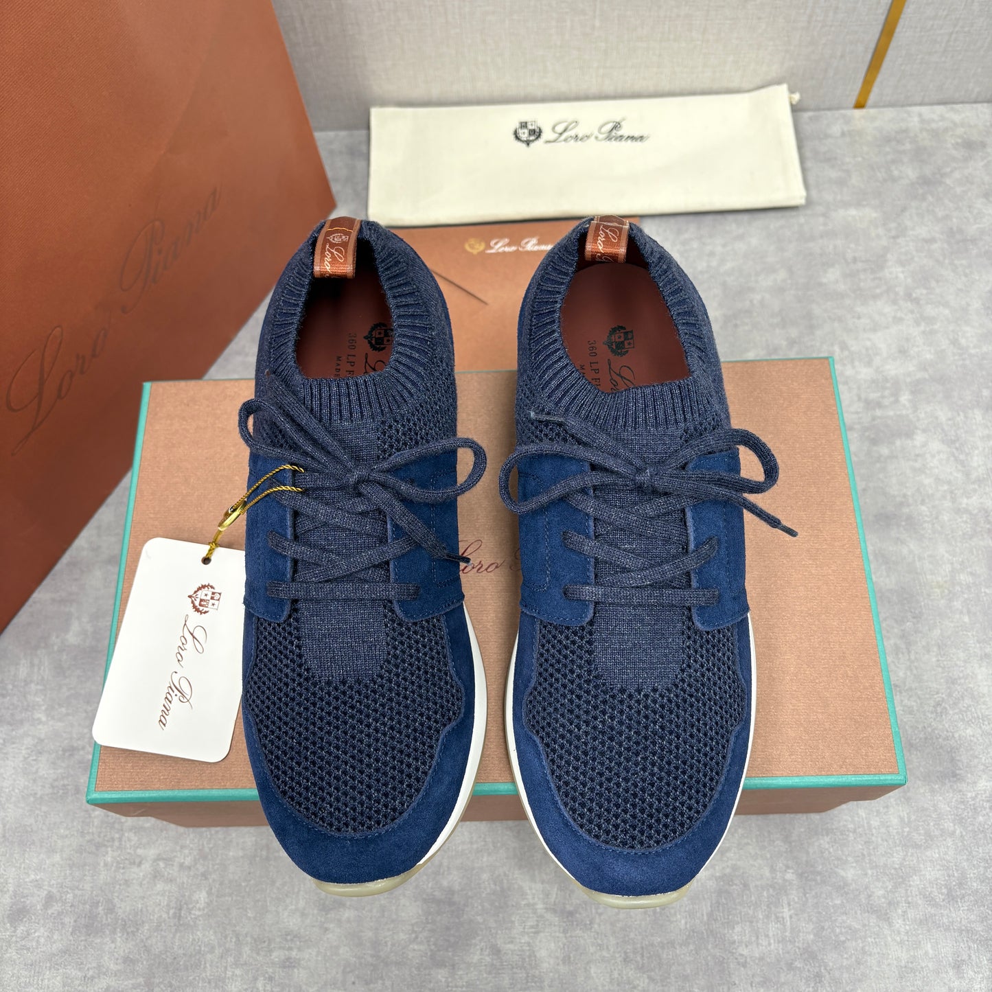 Light grey, Dark grey, Blue and Black shoes