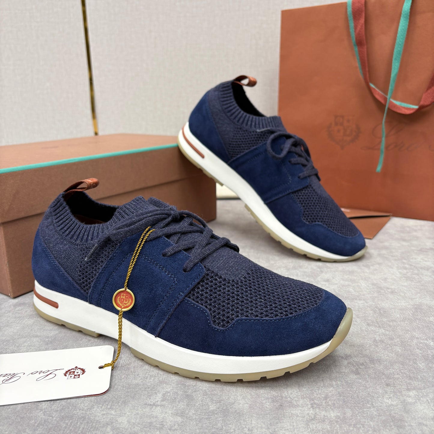 Light grey, Dark grey, Blue and Black shoes