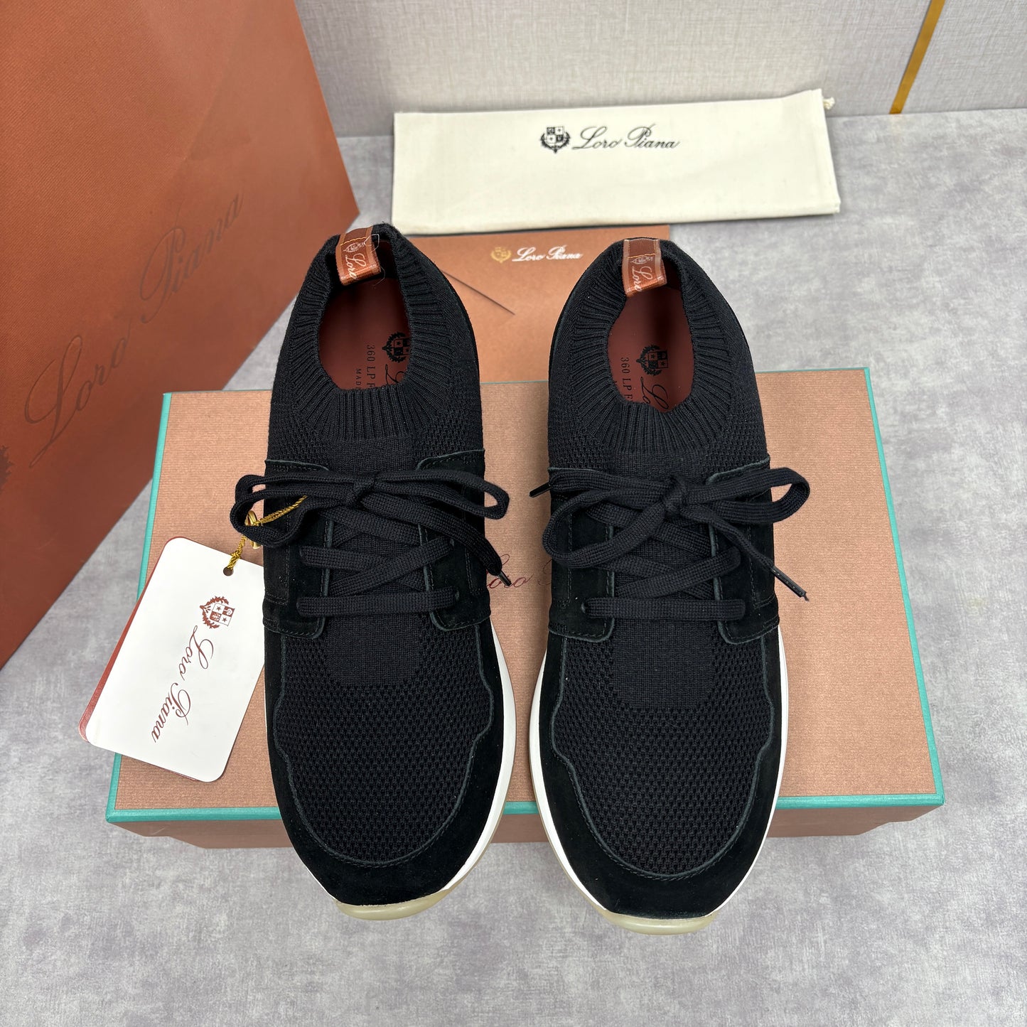 Light grey, Dark grey, Blue and Black shoes