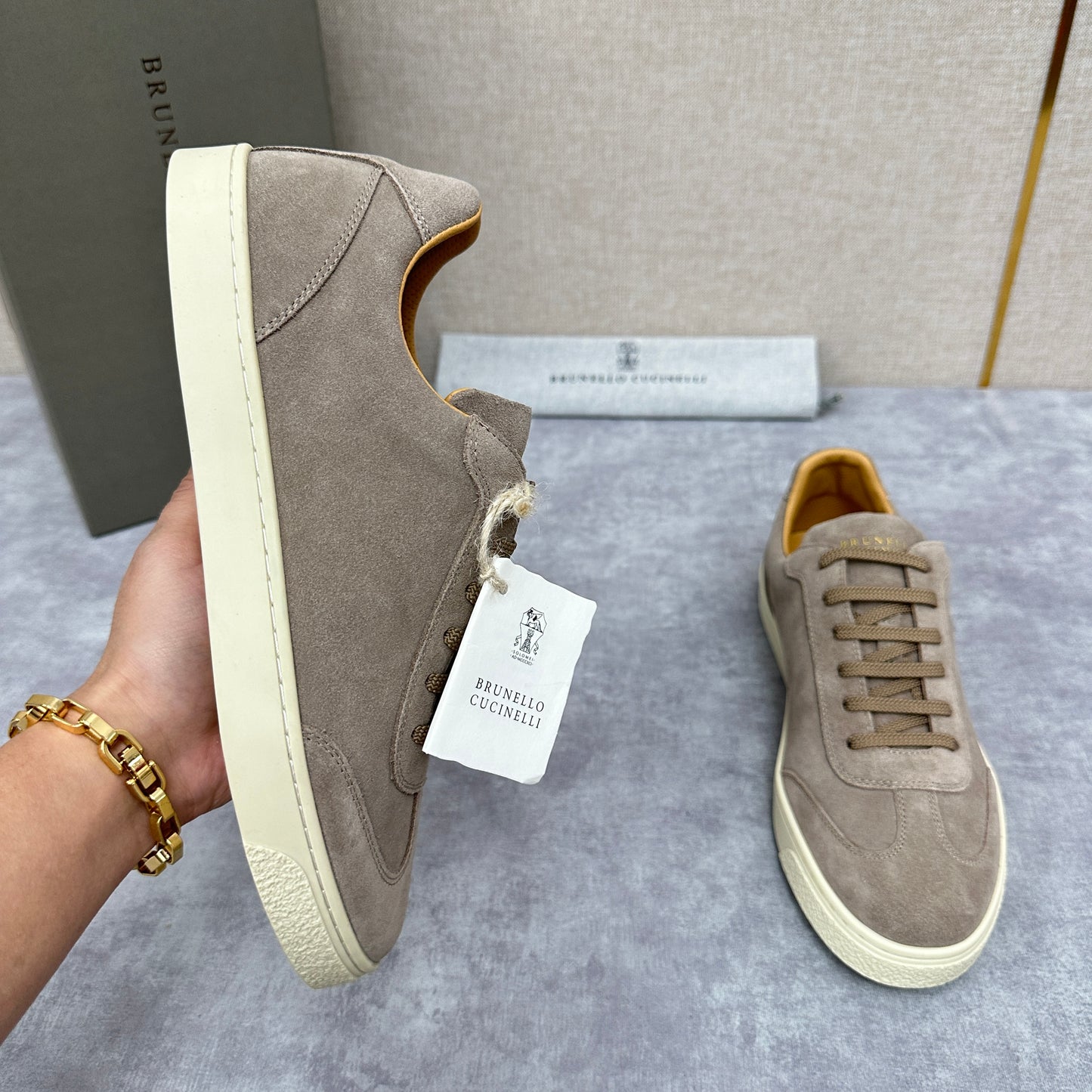 Taupe and Grey Shoes