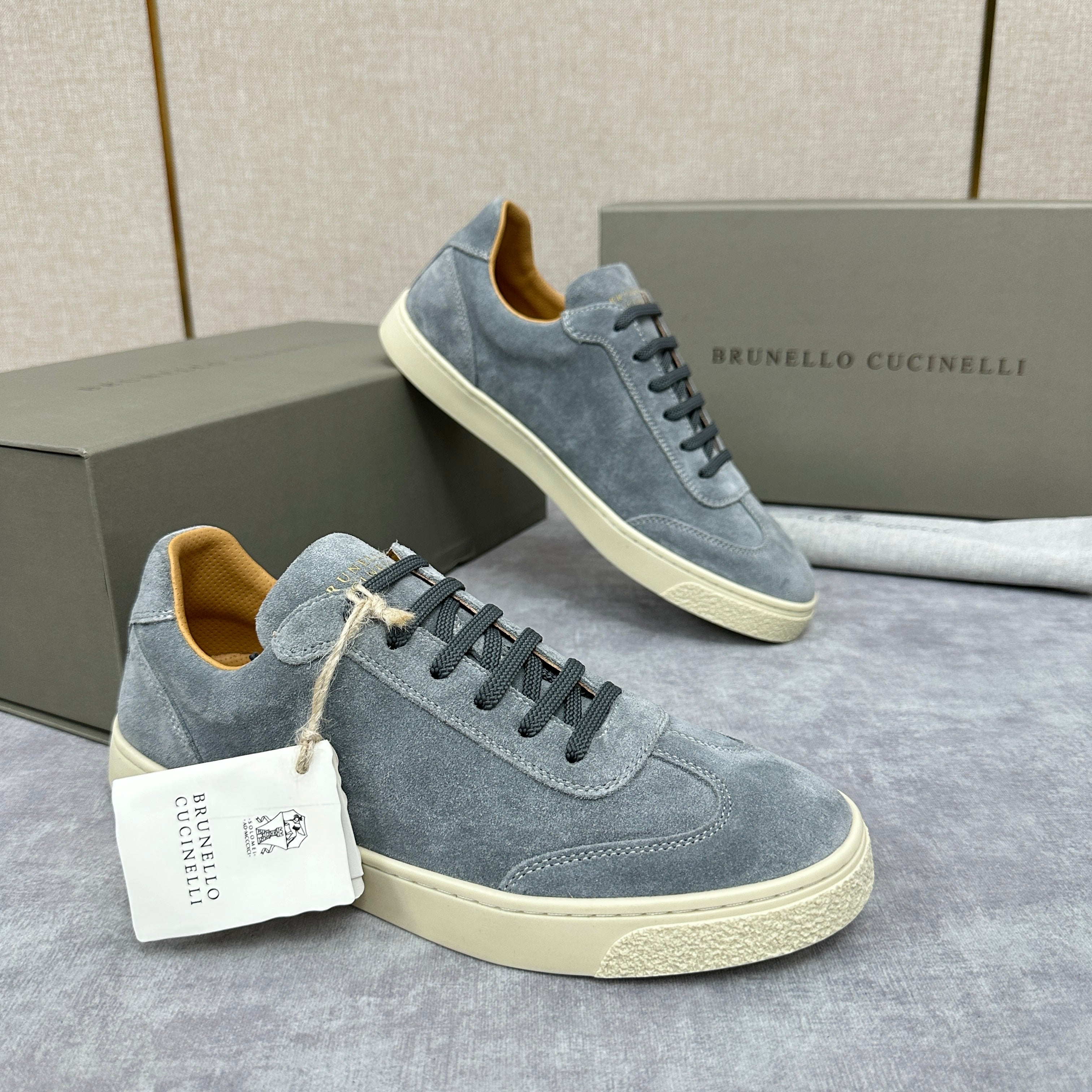 Blue Grey, Tan Brown, Grey, Olive Green, and Dark Brown Shoes - FashionHype.xyz