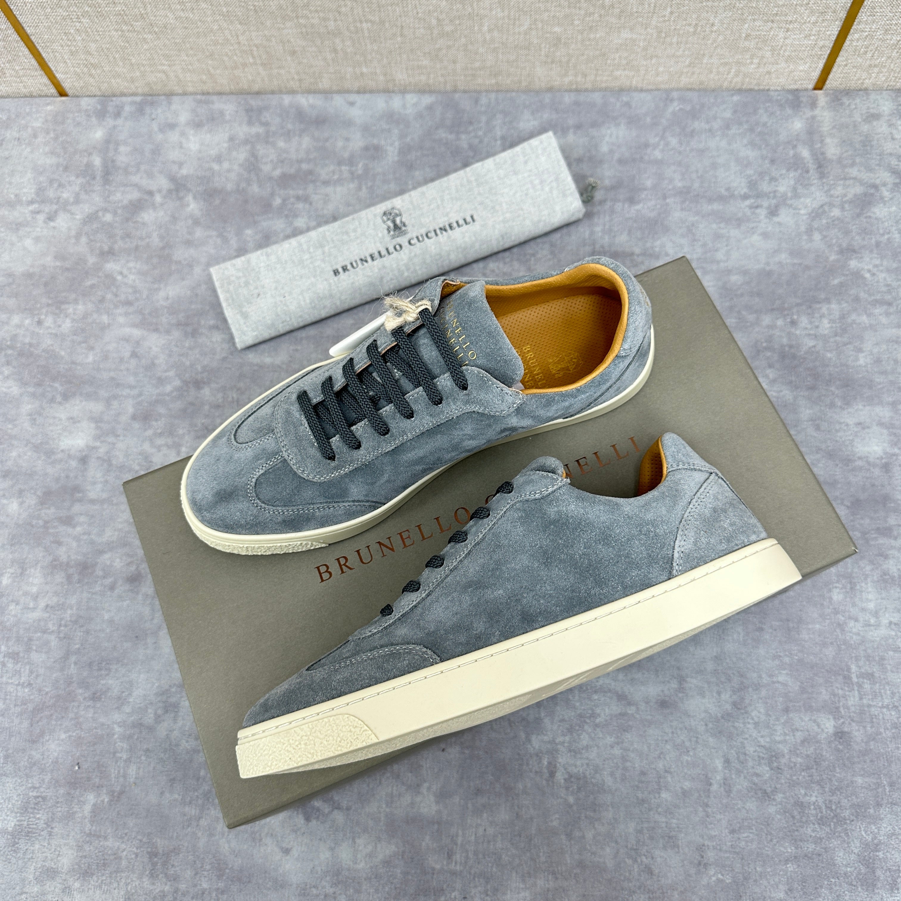 Blue Grey, Tan Brown, Grey, Olive Green, and Dark Brown Shoes - FashionHype.xyz