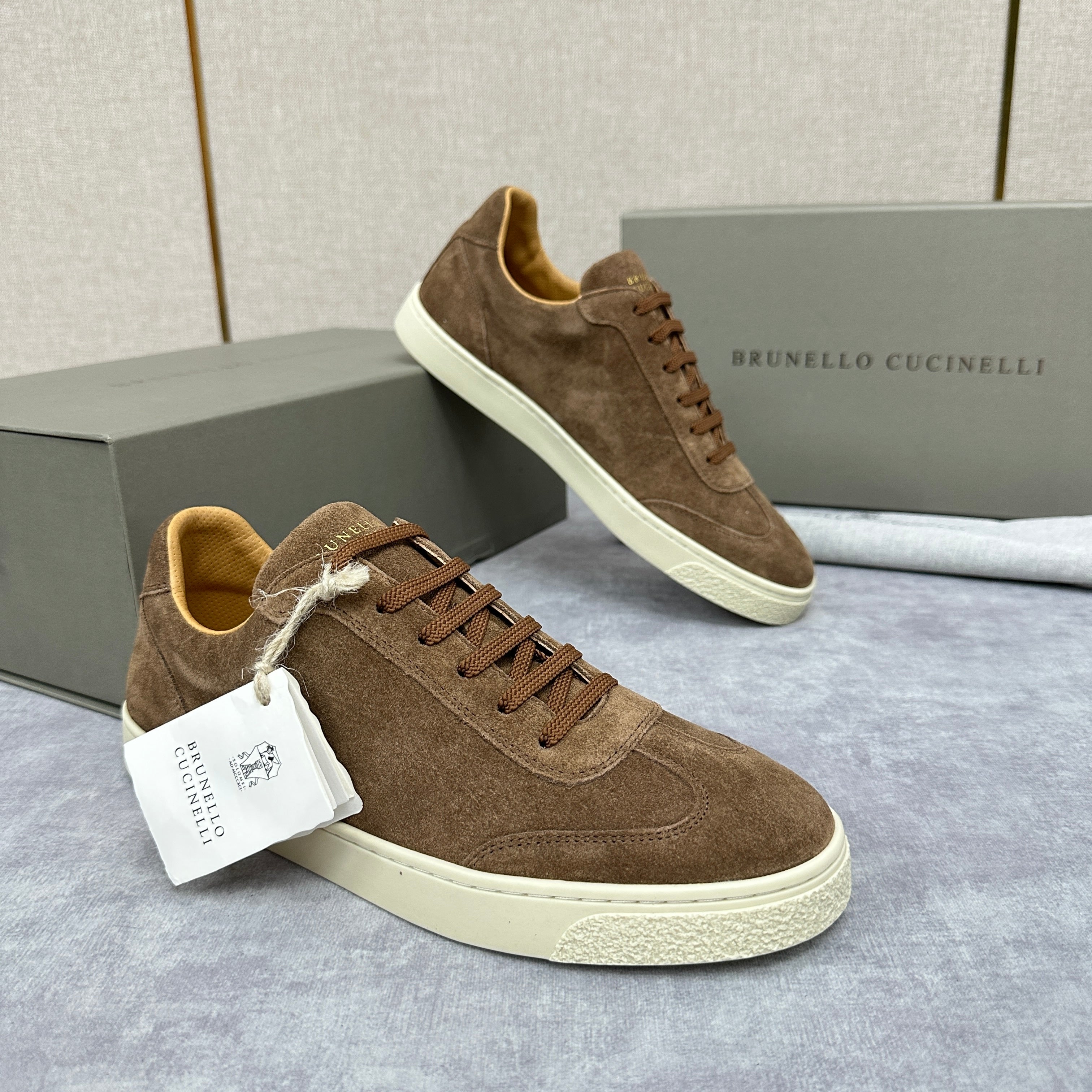 Blue Grey, Tan Brown, Grey, Olive Green, and Dark Brown Shoes - FashionHype.xyz