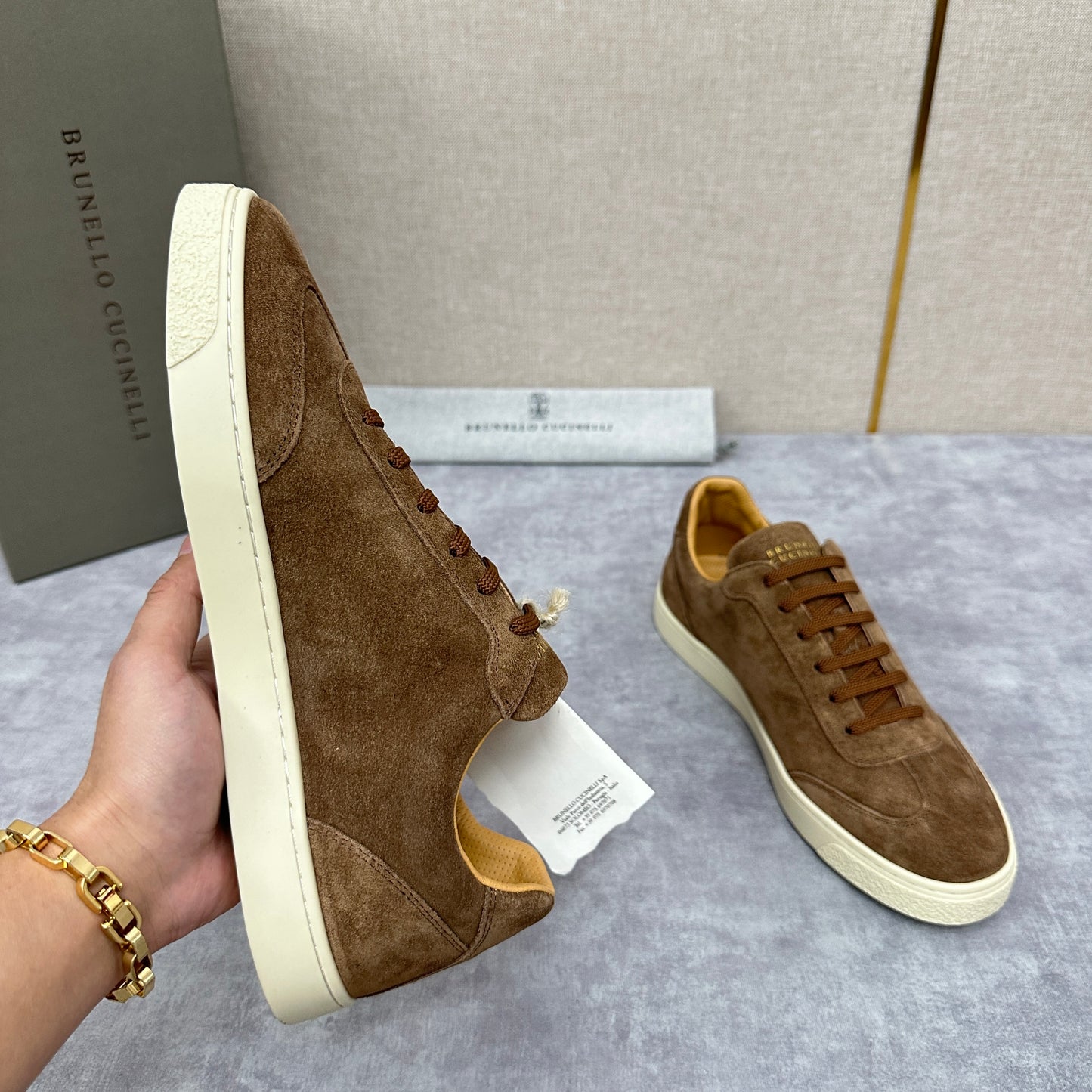 Blue Grey, Tan Brown, Grey, Olive Green, and Dark Brown Shoes