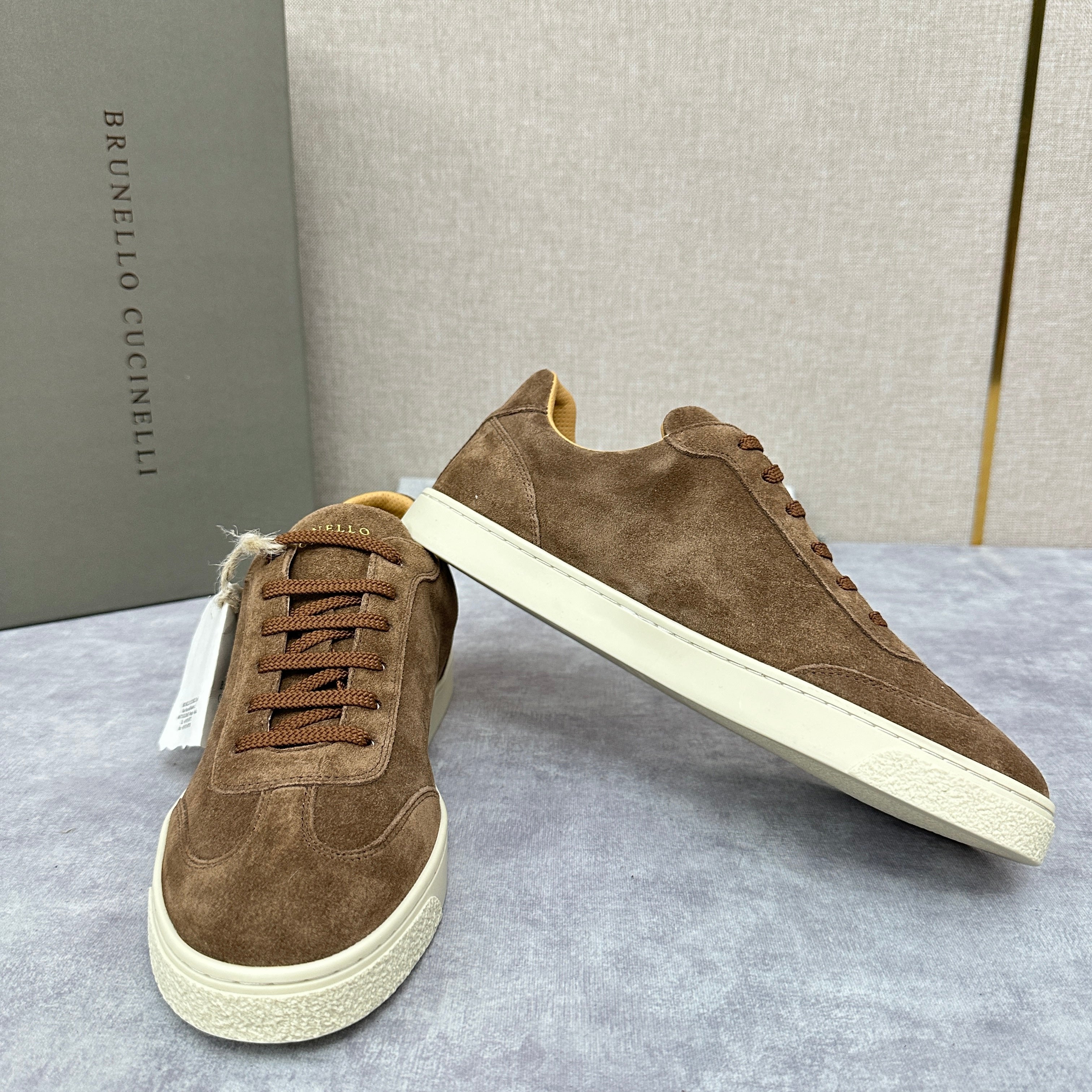 Blue Grey, Tan Brown, Grey, Olive Green, and Dark Brown Shoes - FashionHype.xyz