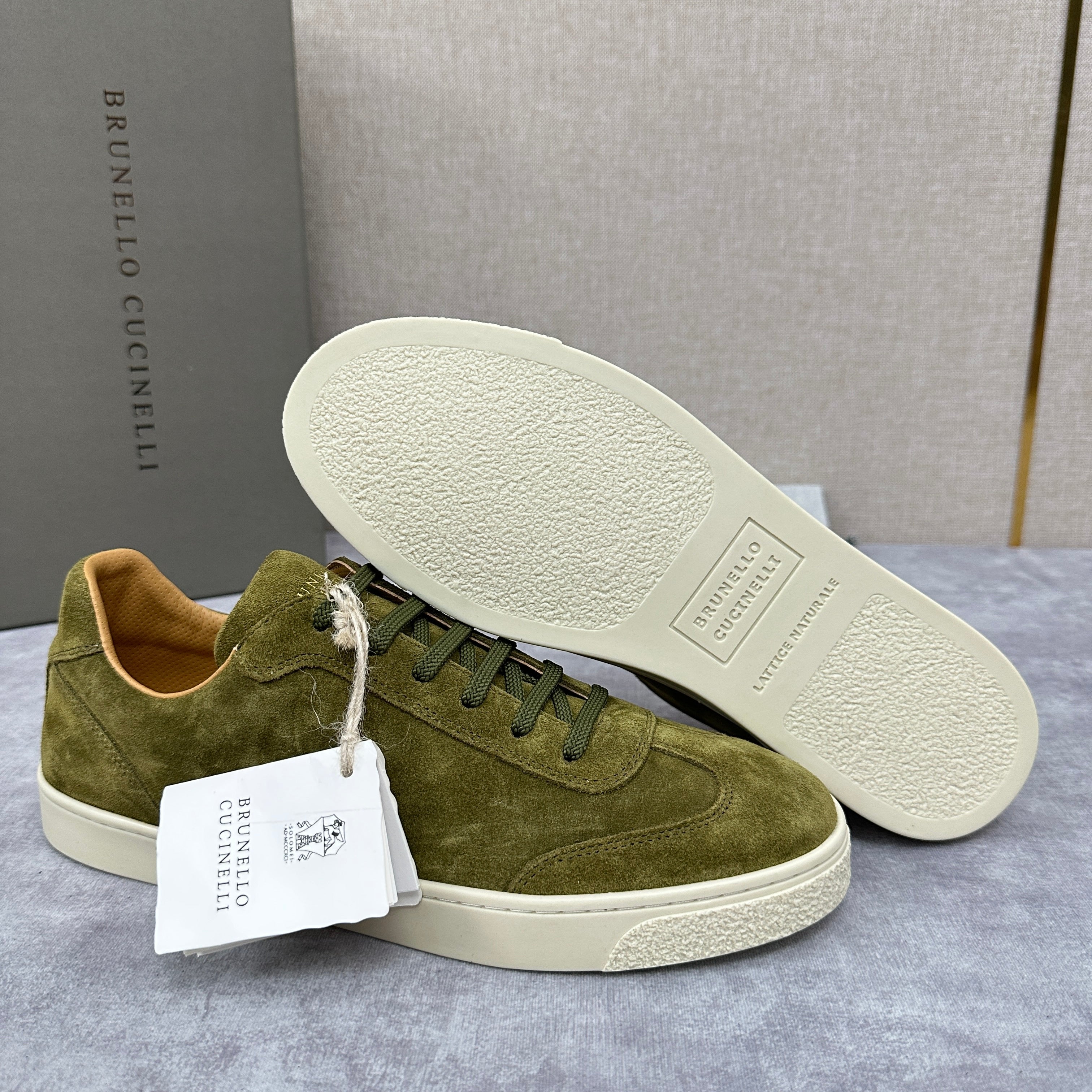Blue Grey, Tan Brown, Grey, Olive Green, and Dark Brown Shoes - FashionHype.xyz
