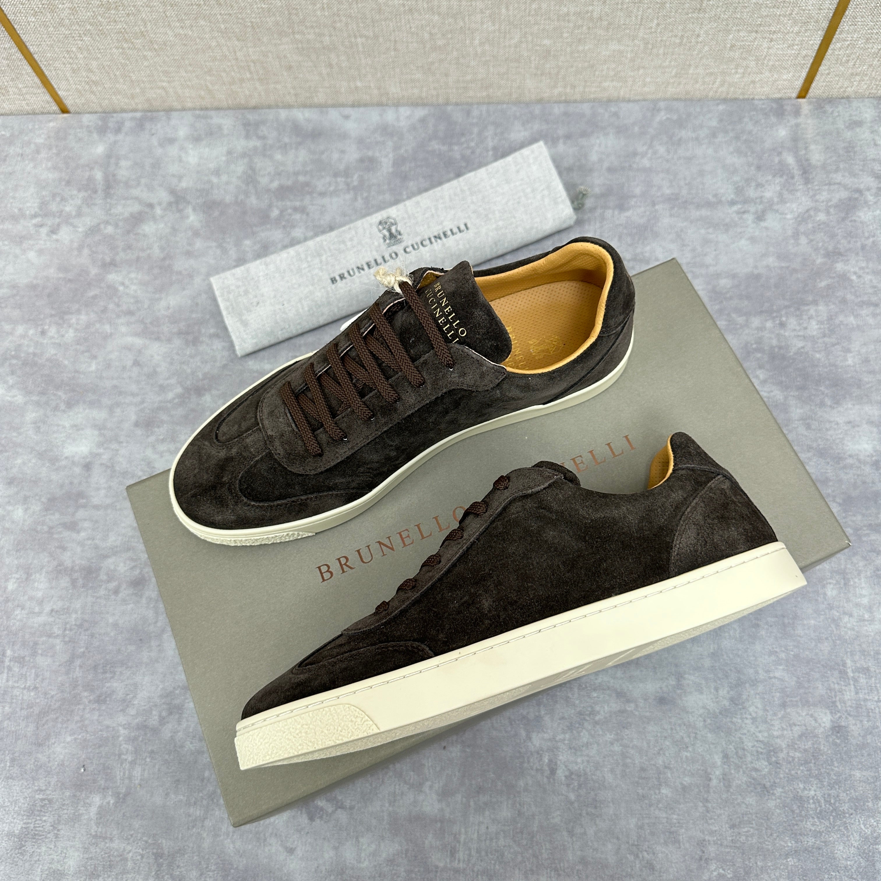 Blue Grey, Tan Brown, Grey, Olive Green, and Dark Brown Shoes - FashionHype.xyz