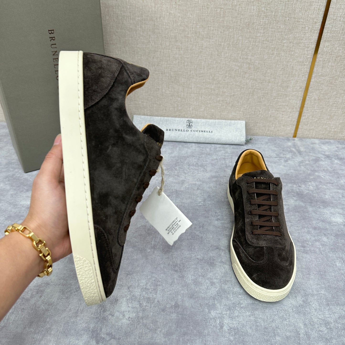 Blue Grey, Tan Brown, Grey, Olive Green, and Dark Brown Shoes