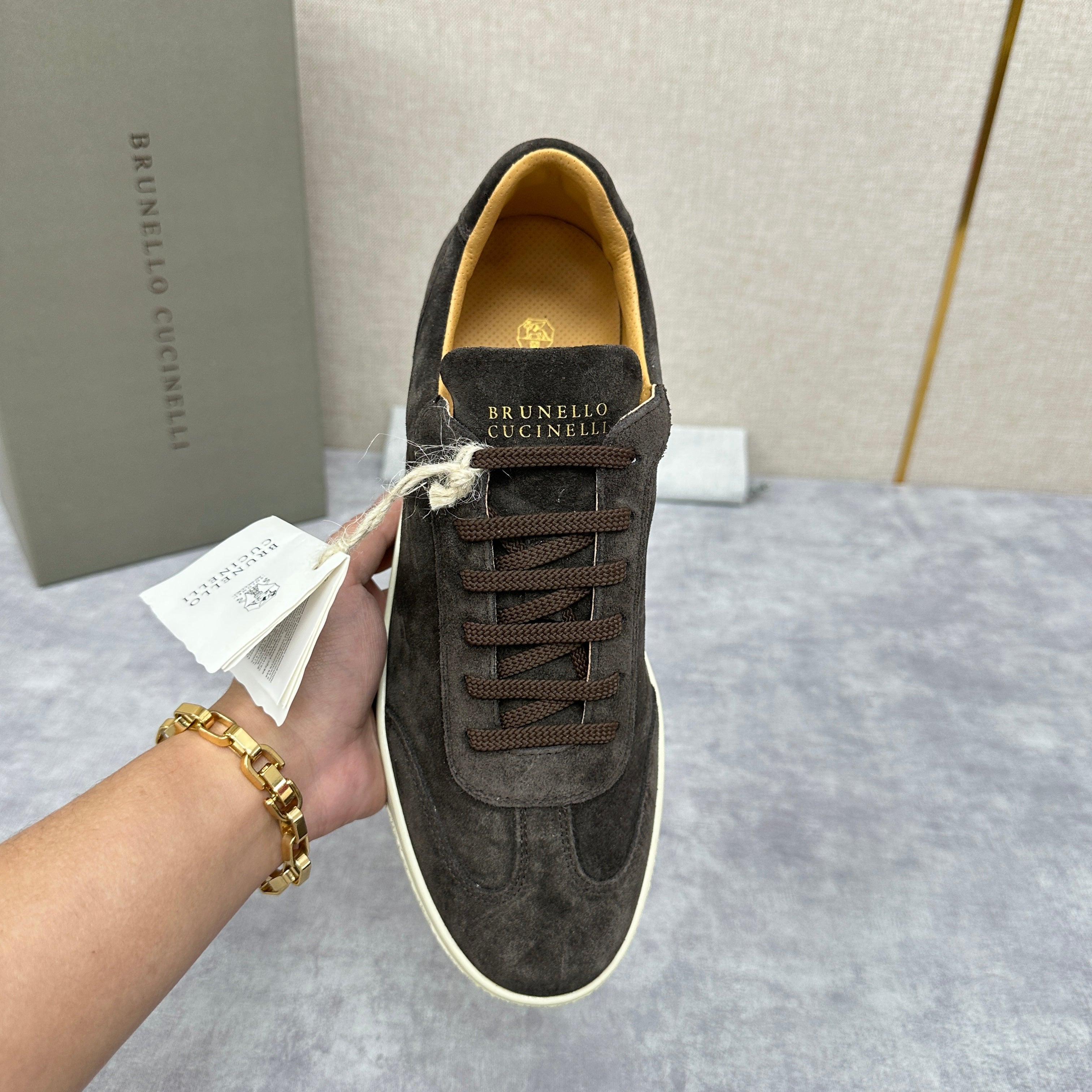 Blue Grey, Tan Brown, Grey, Olive Green, and Dark Brown Shoes - FashionHype.xyz