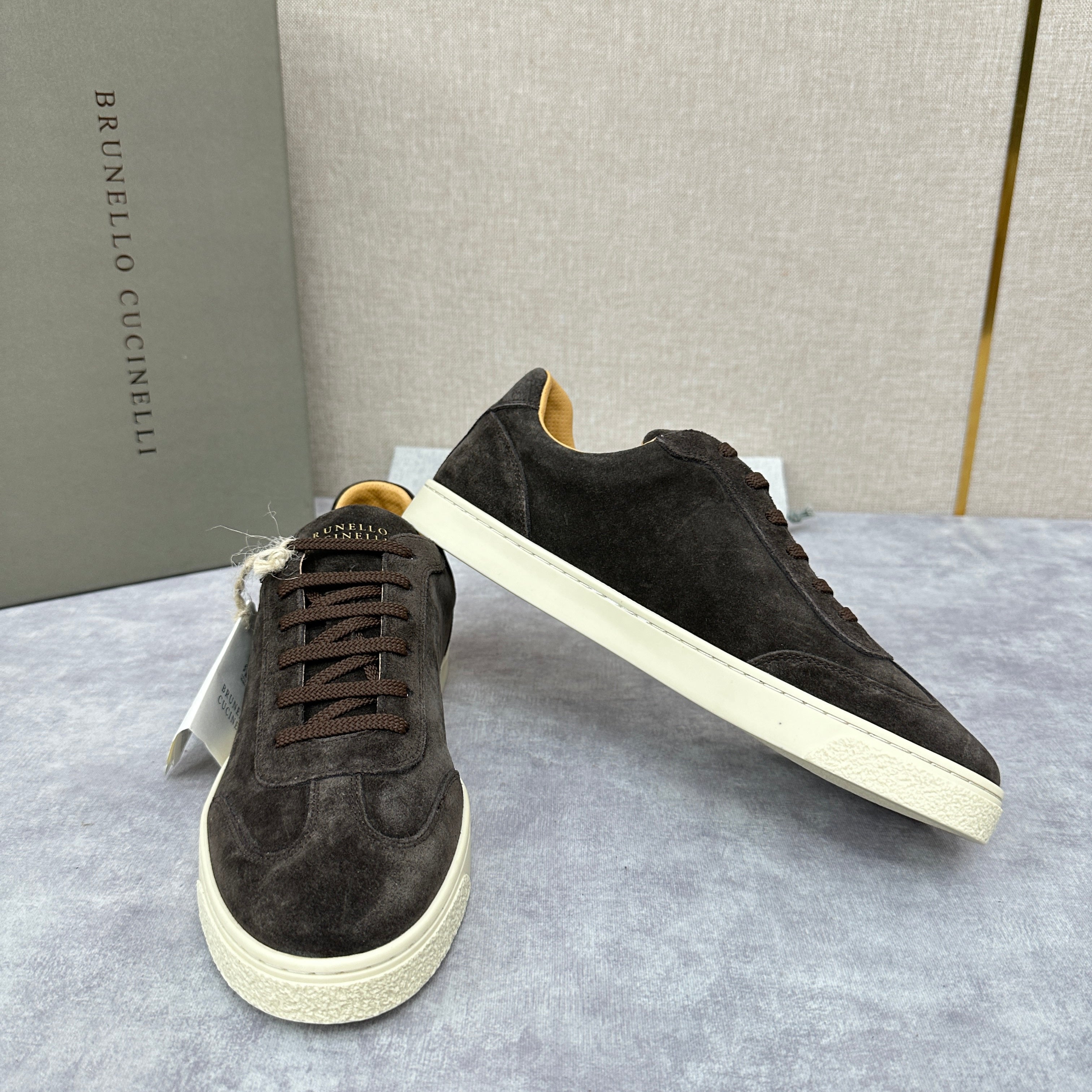 Blue Grey, Tan Brown, Grey, Olive Green, and Dark Brown Shoes - FashionHype.xyz