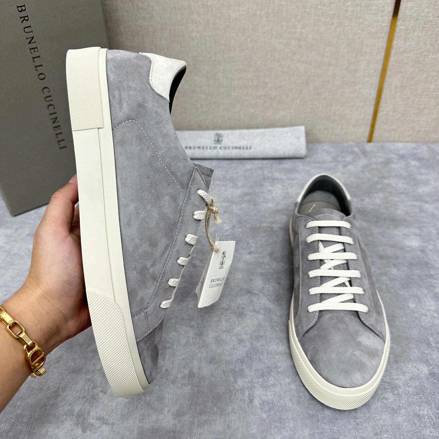 Light grey and Beige Shoes