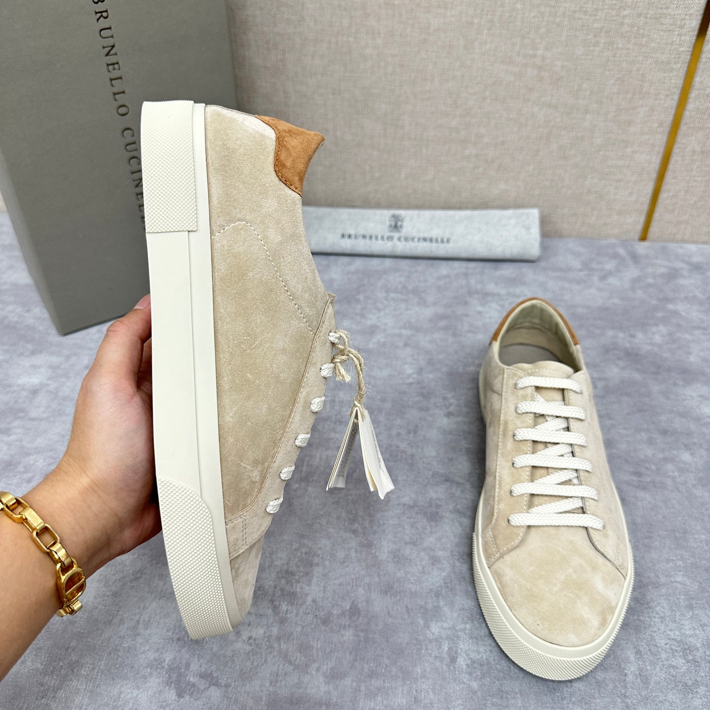 Light grey and Beige Shoes