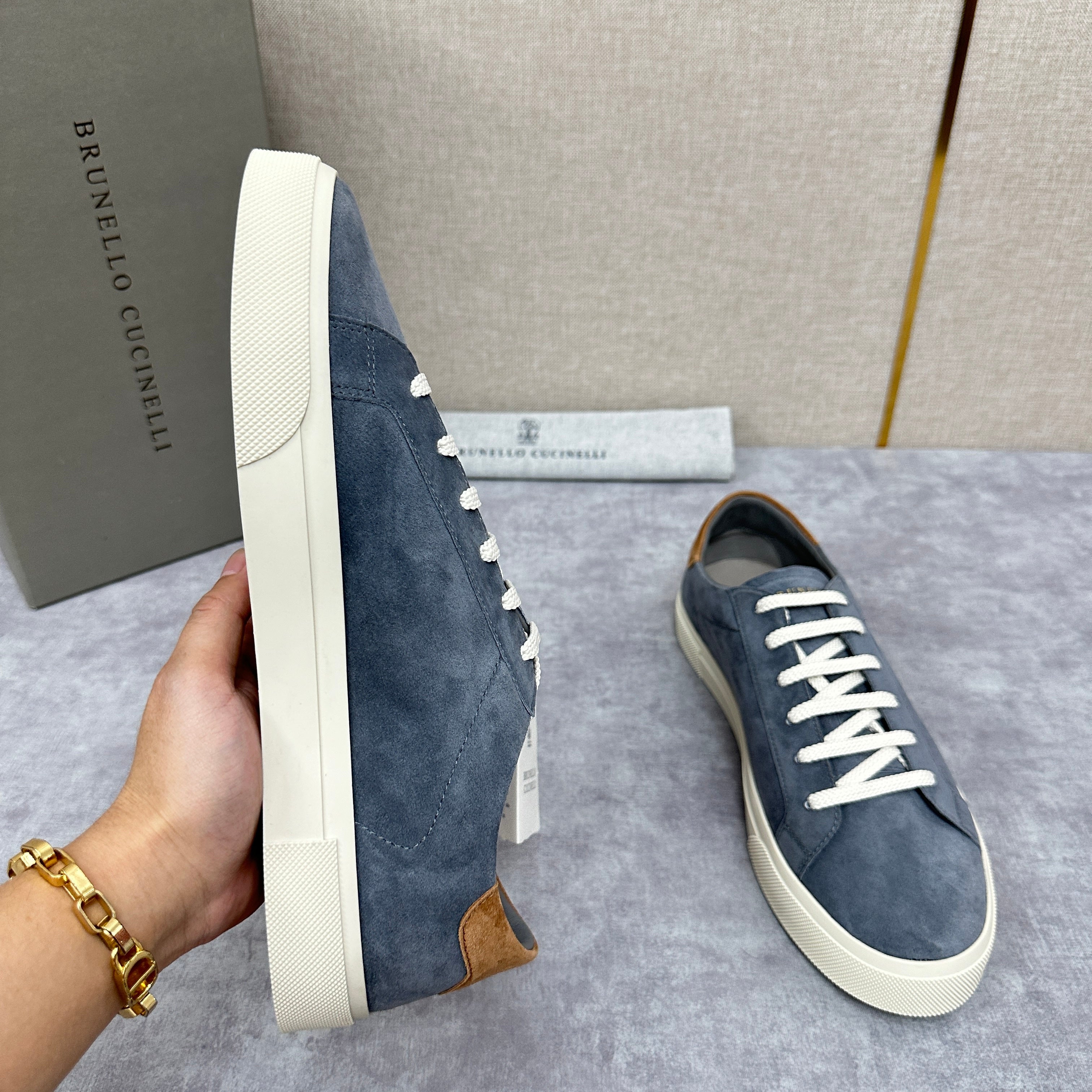 Grey, Blue Grey and Navy Blue Shoes