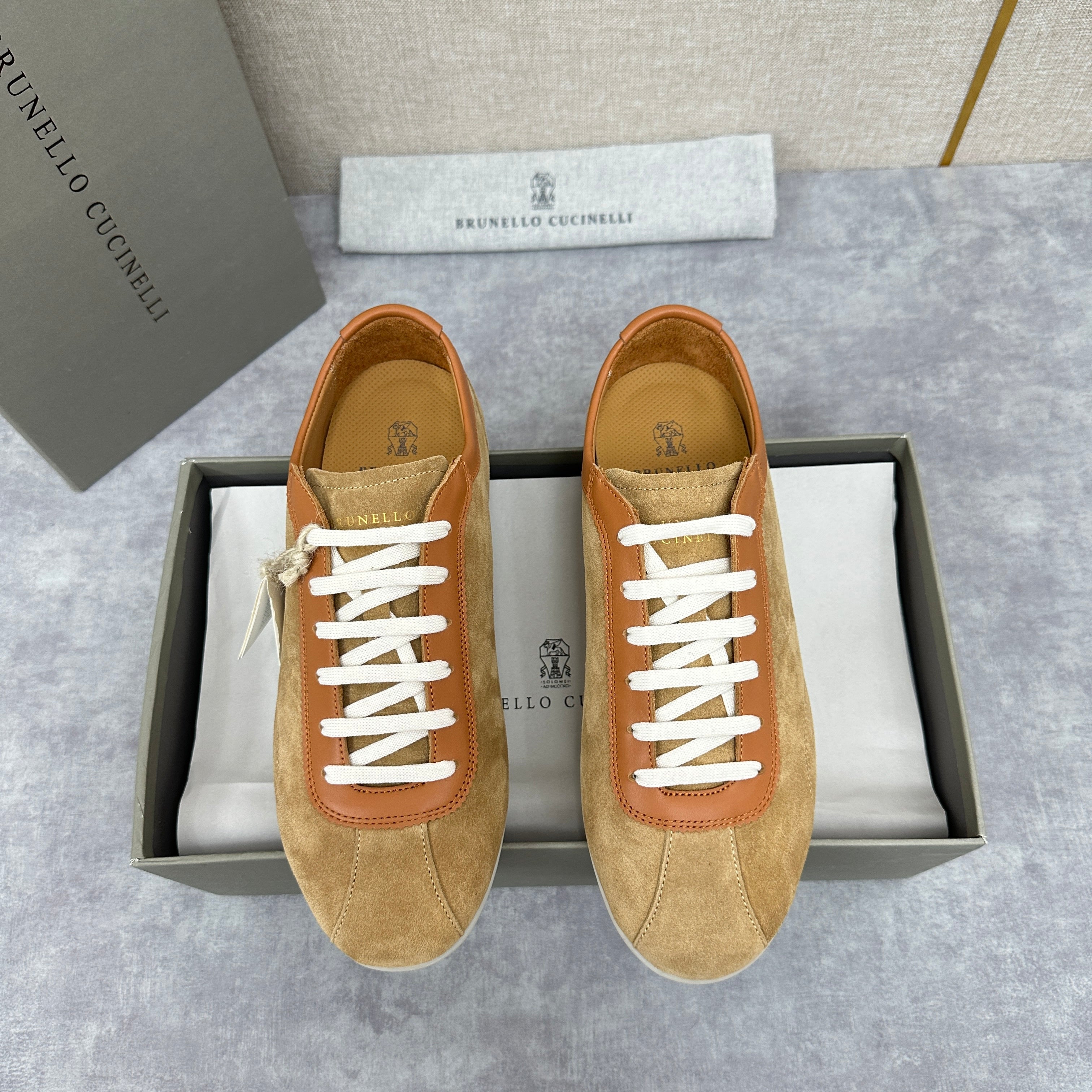Light Blue, Beige and Tan Brown Shoes