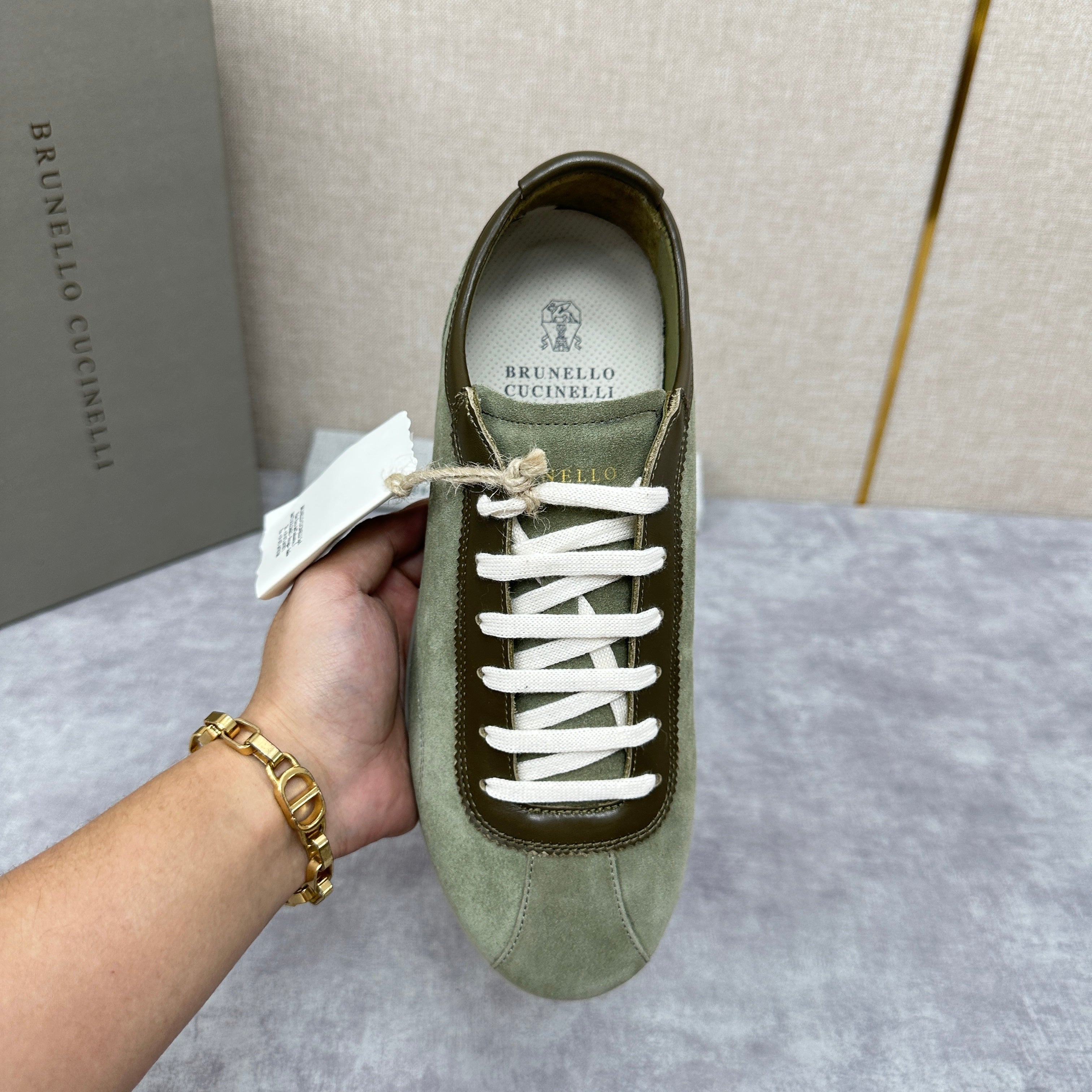 Olive Green, Navy Blue and Black Shoes