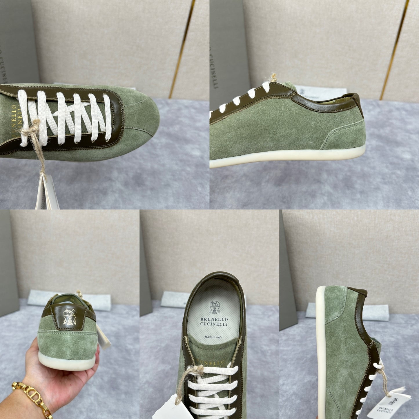 Olive Green, Navy Blue and Black Shoes