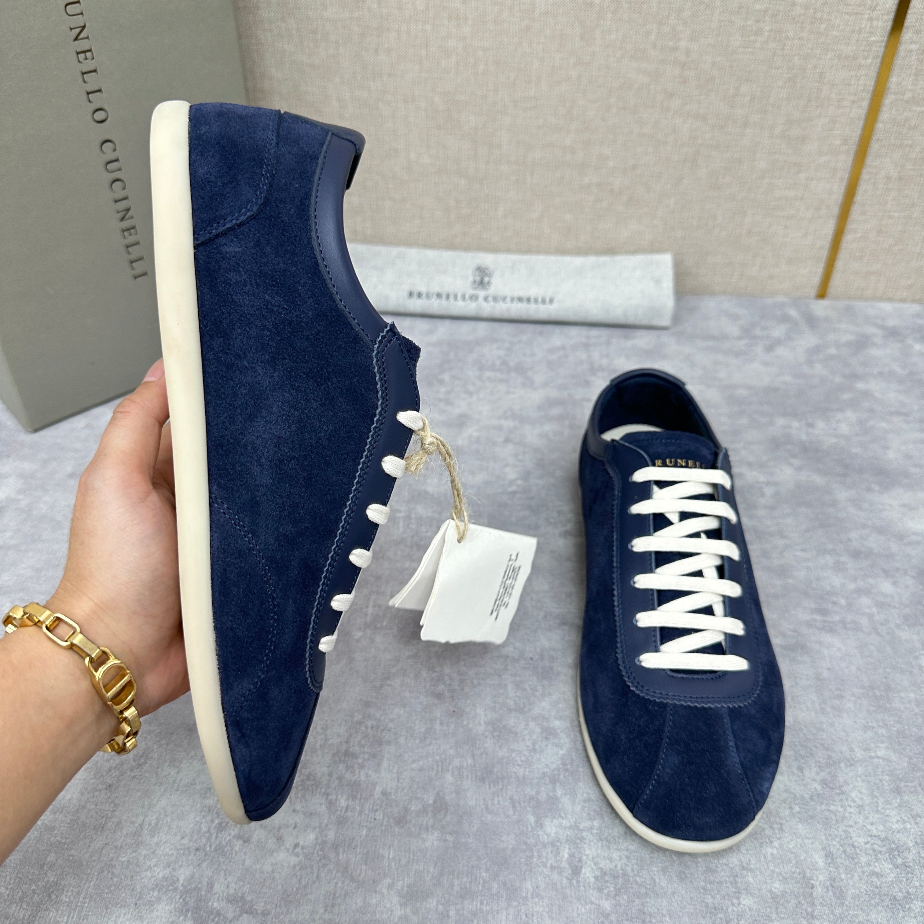 Olive Green, Navy Blue and Black Shoes