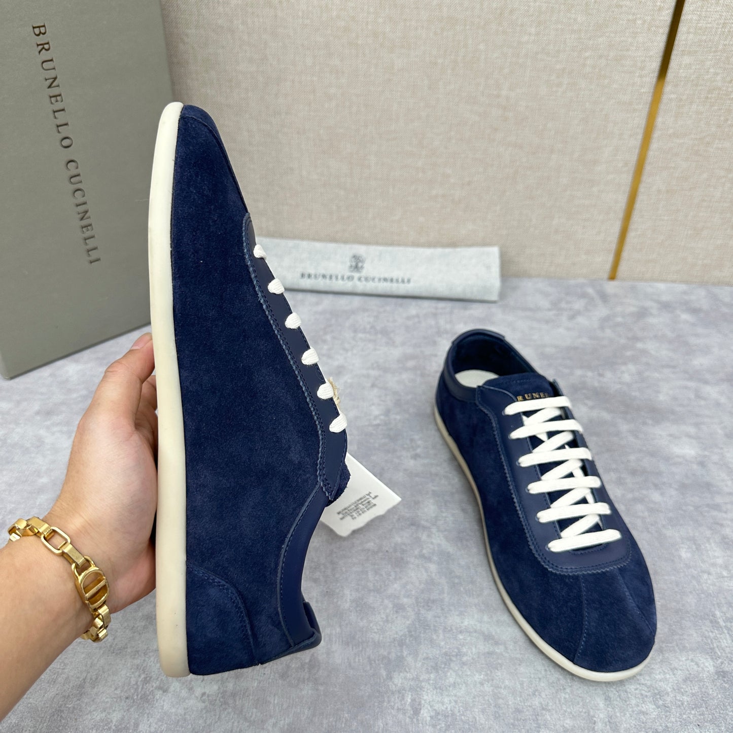 Olive Green, Navy Blue and Black Shoes