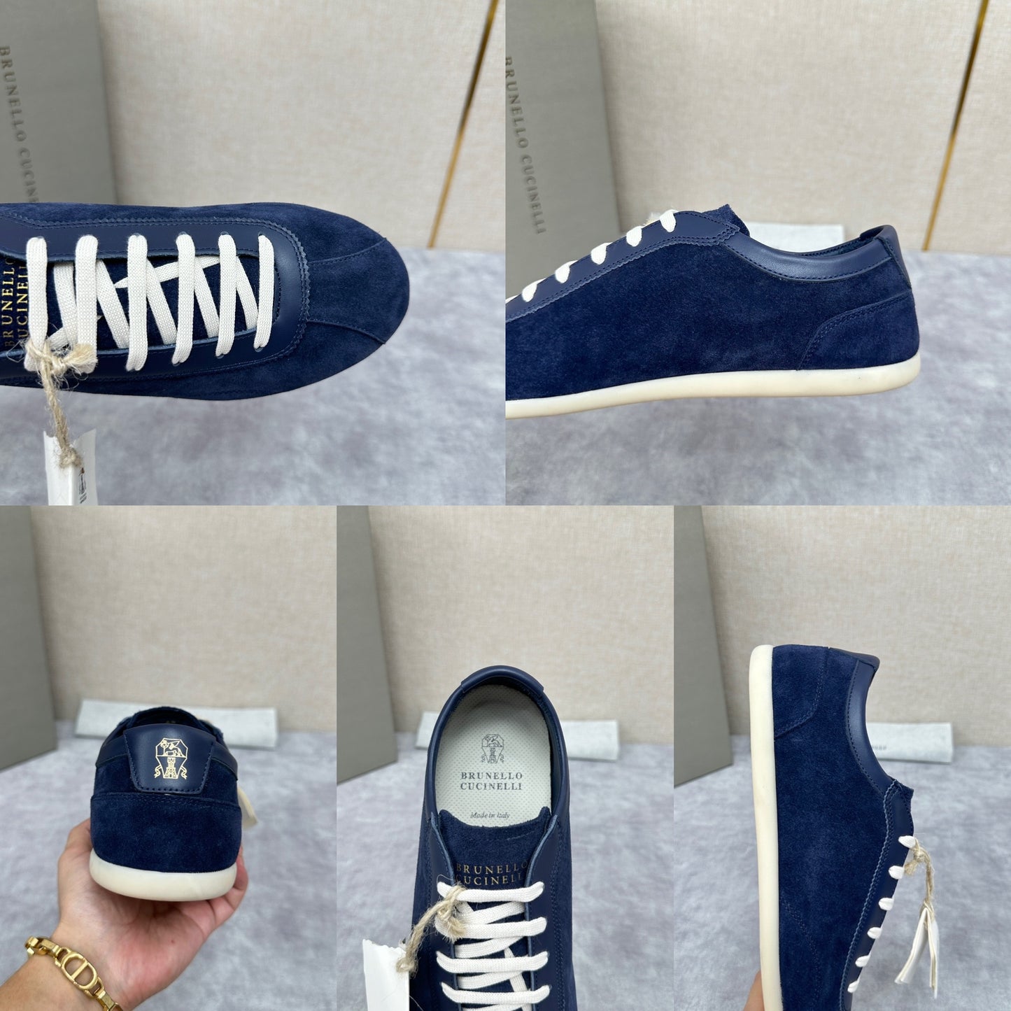 Olive Green, Navy Blue and Black Shoes