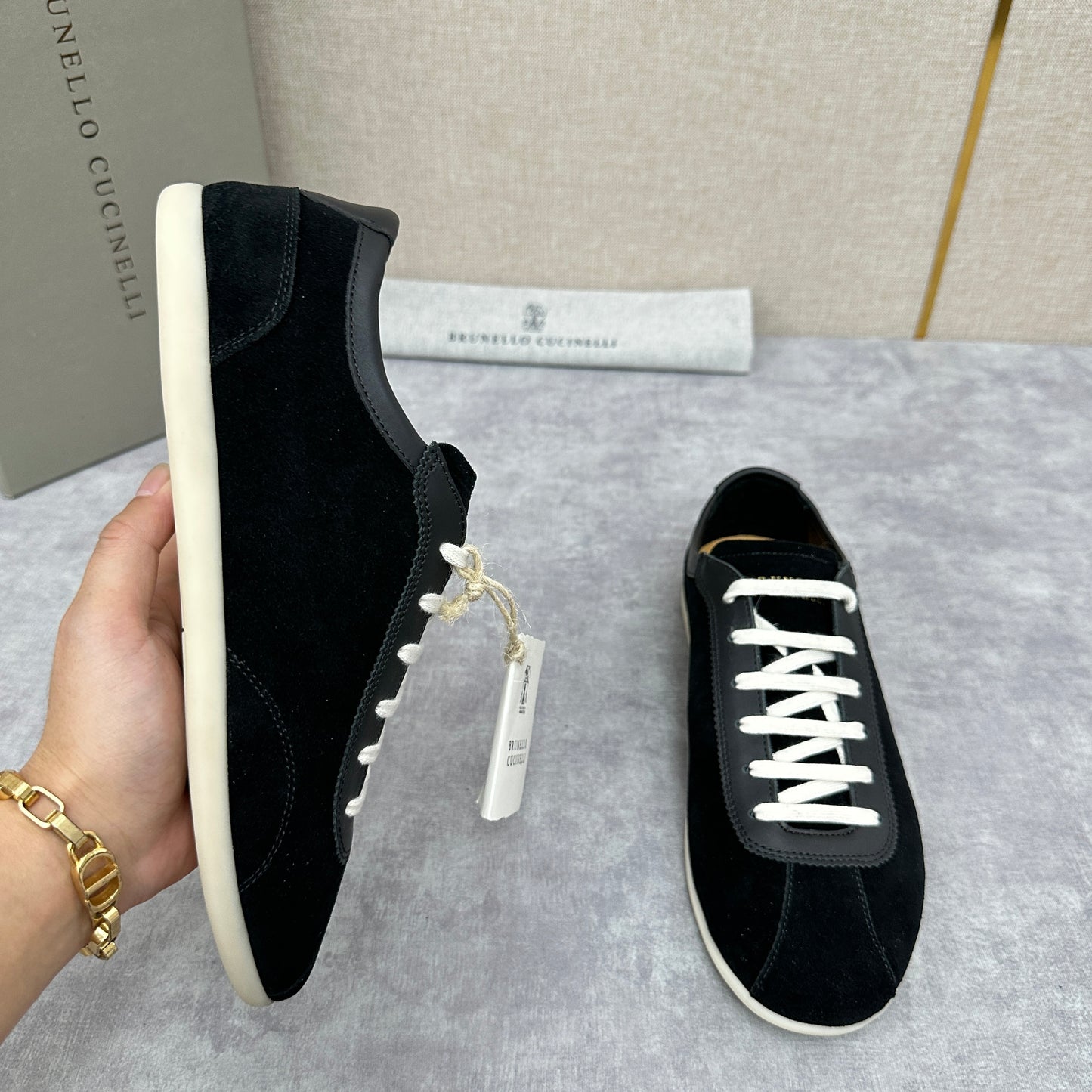 Olive Green, Navy Blue and Black Shoes