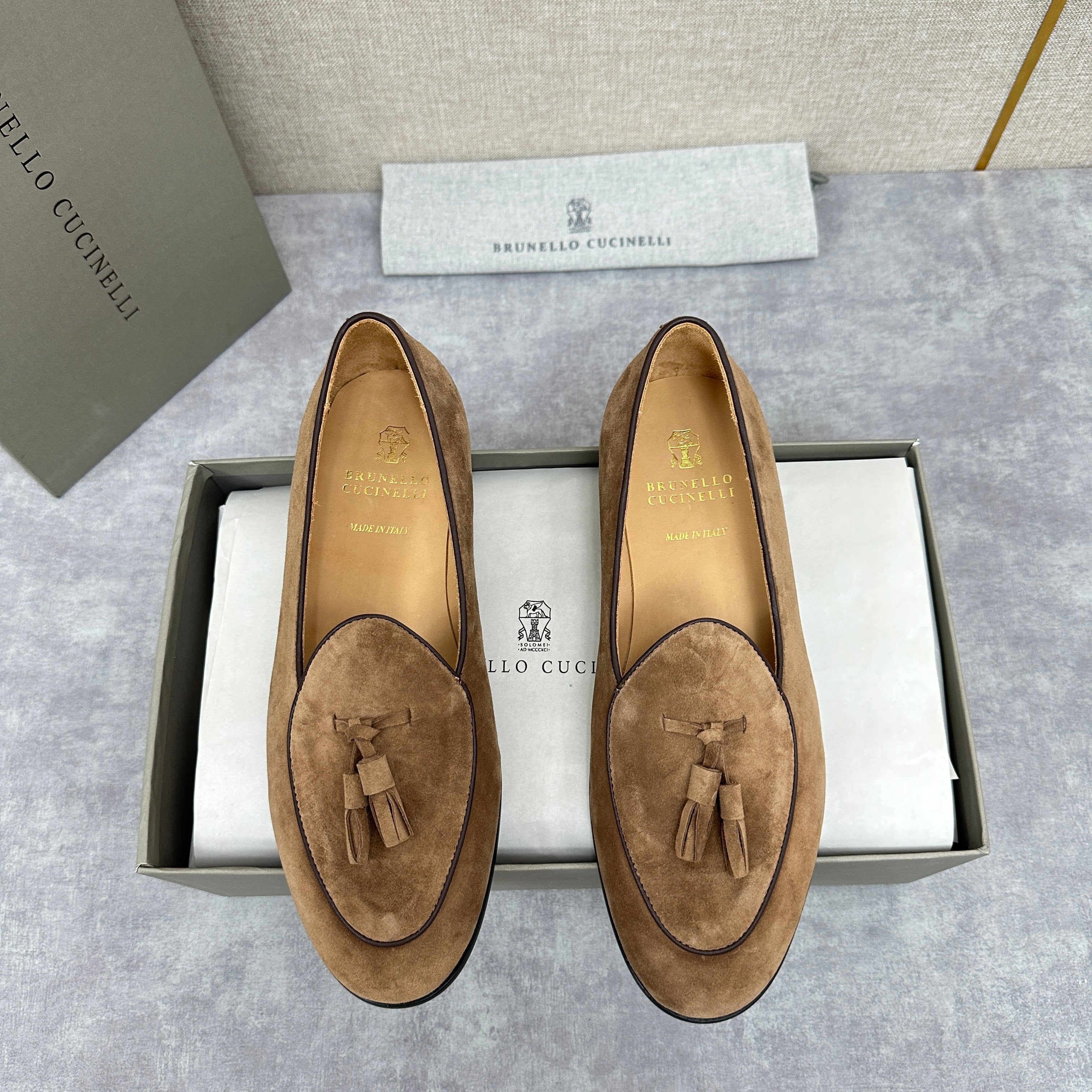 Light brown, Brown, Dark brown and Blue Shoes - FashionHype.xyz