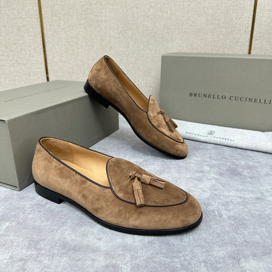 Light brown, Brown, Dark brown and Blue Shoes