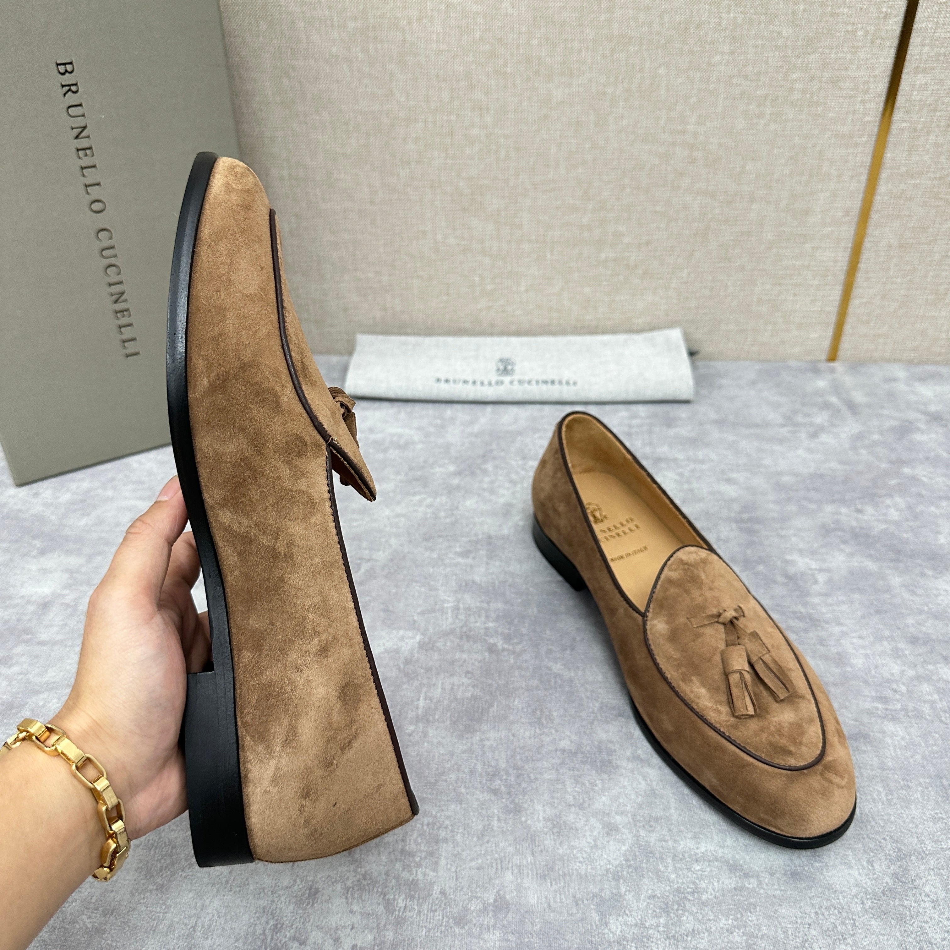 Light brown, Brown, Dark brown and Blue Shoes - FashionHype.xyz