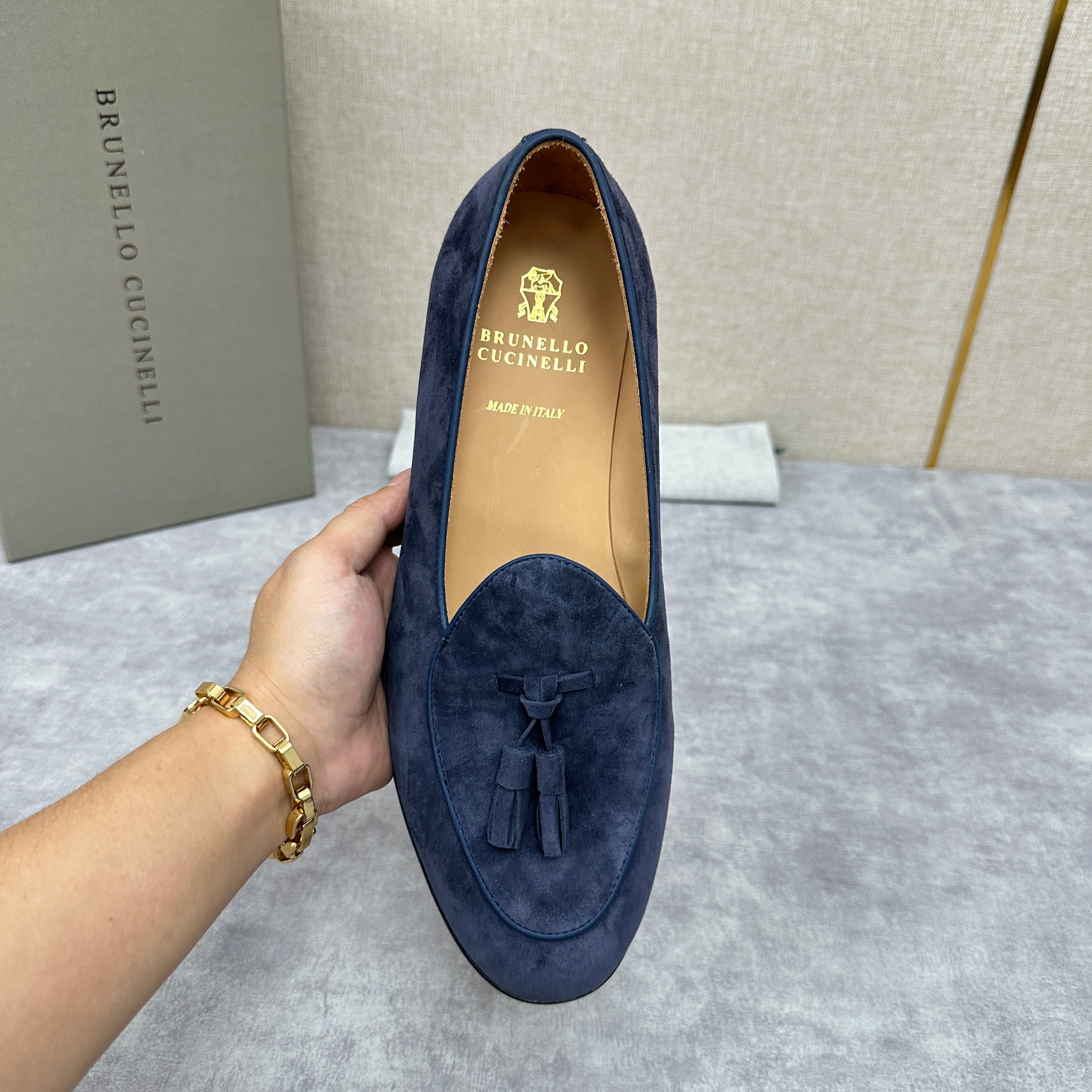 Light brown, Brown, Dark brown and Blue Shoes - FashionHype.xyz