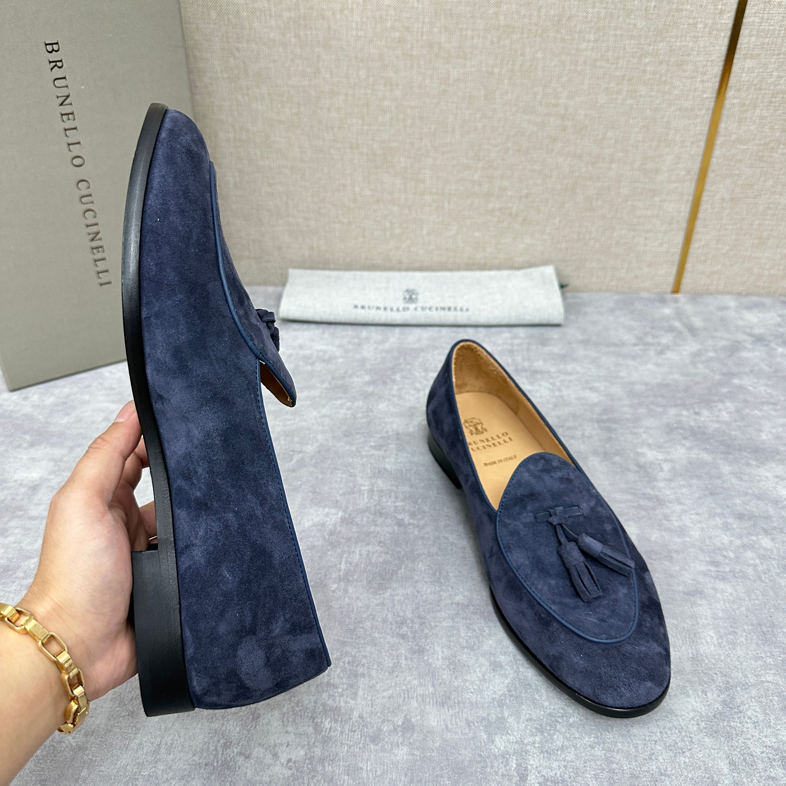 Light brown, Brown, Dark brown and Blue Shoes - FashionHype.xyz