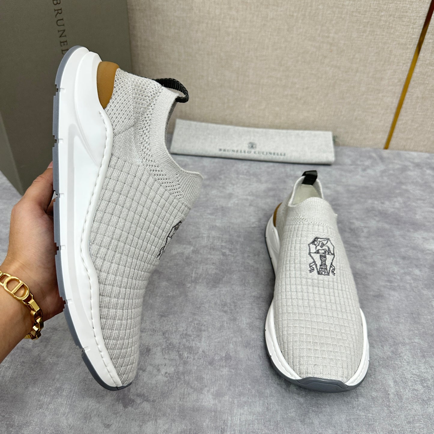 Grey, Blue and Black Shoes