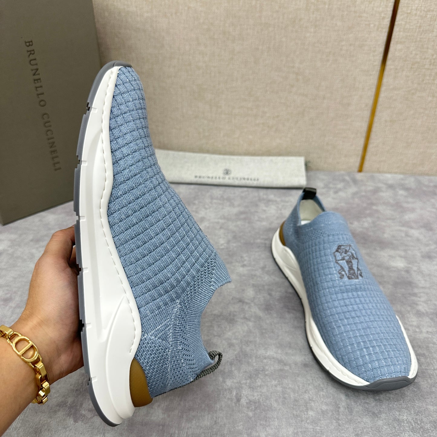 Light grey, Sky blue, Green, Blue and Black Shoes