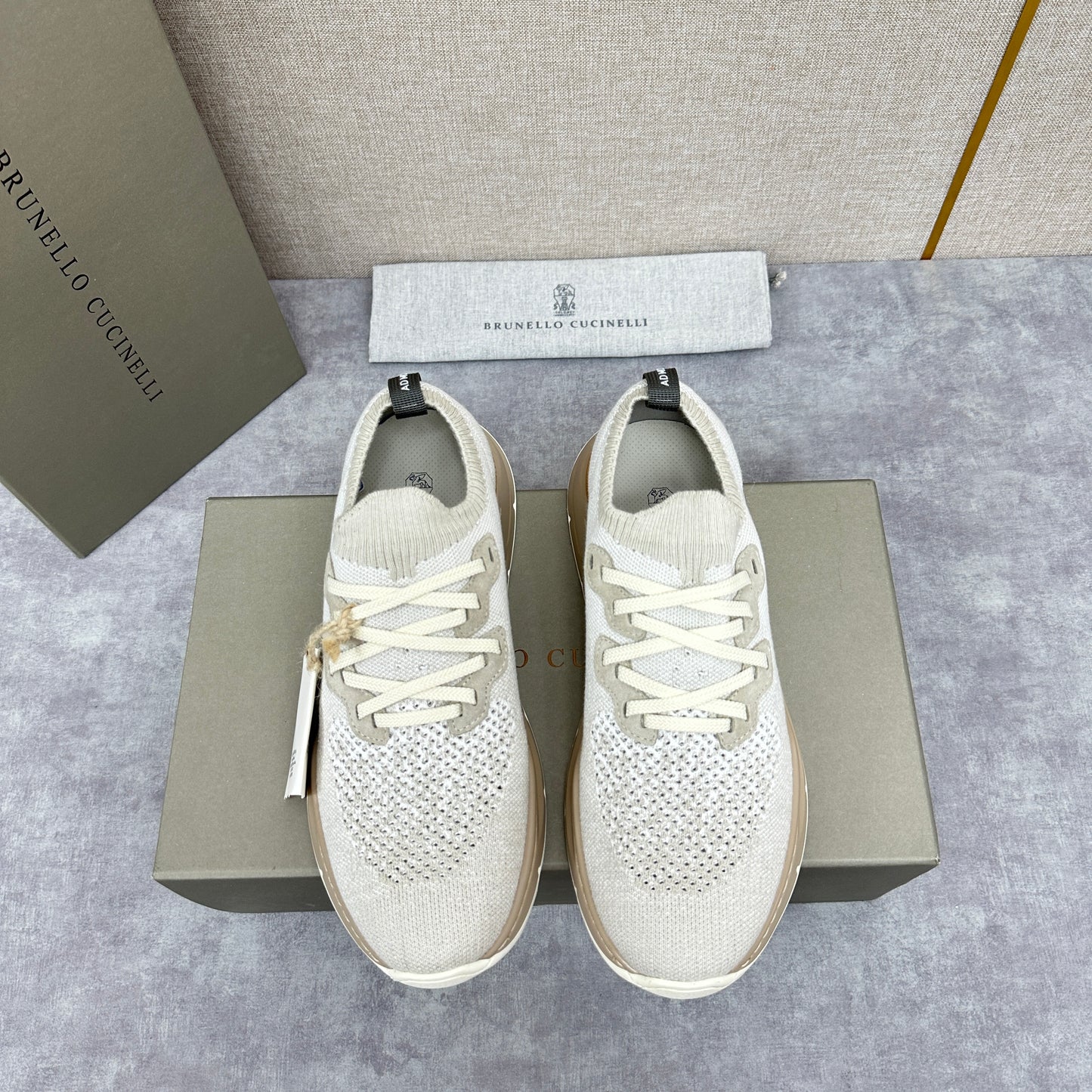 Off-white, Grey and Blue Shoes