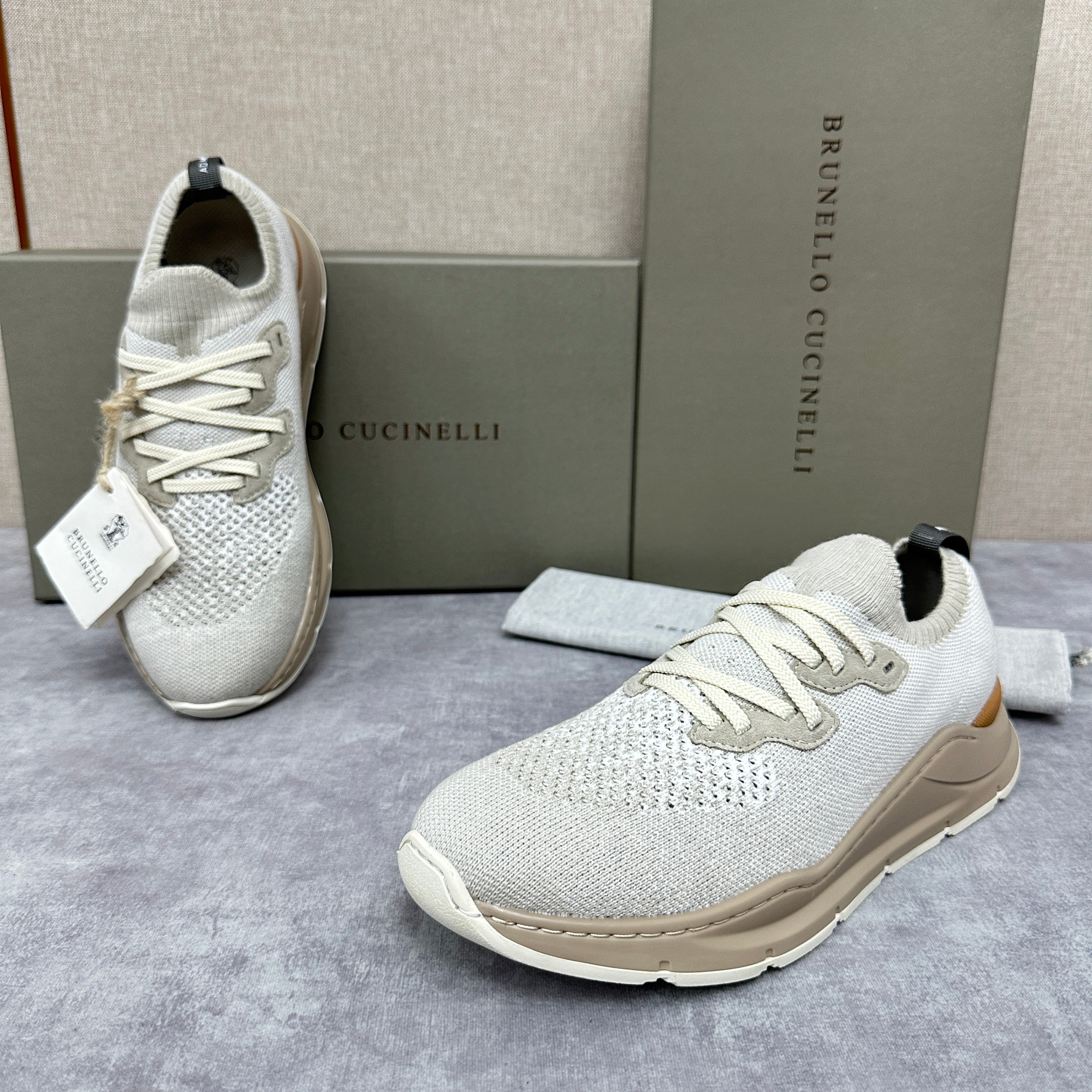 Off-white, Grey and Blue Shoes