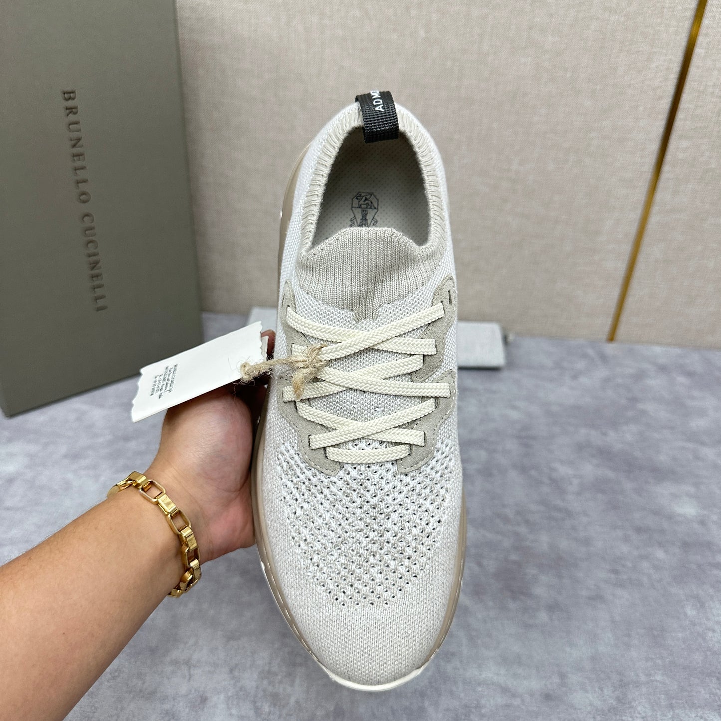 Off-white, Grey and Blue Shoes