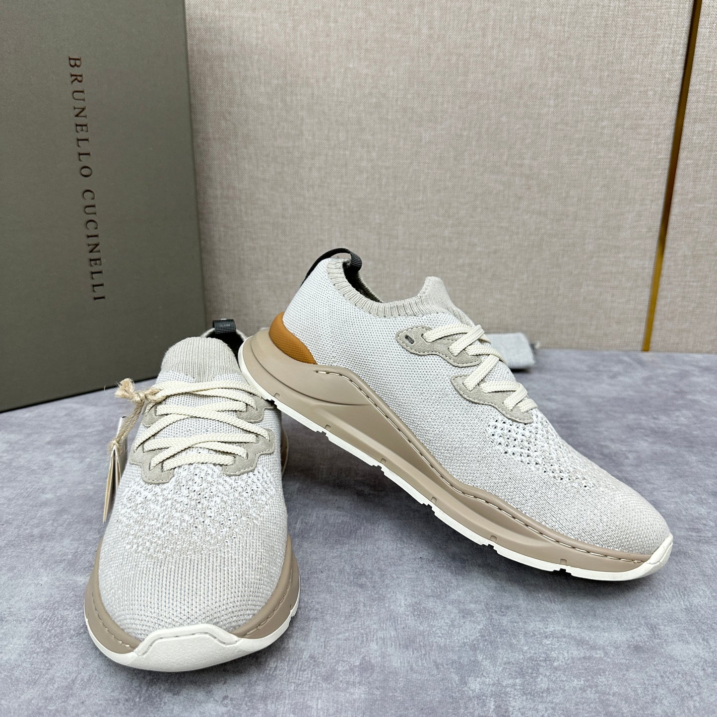 Off-white, Grey and Blue Shoes