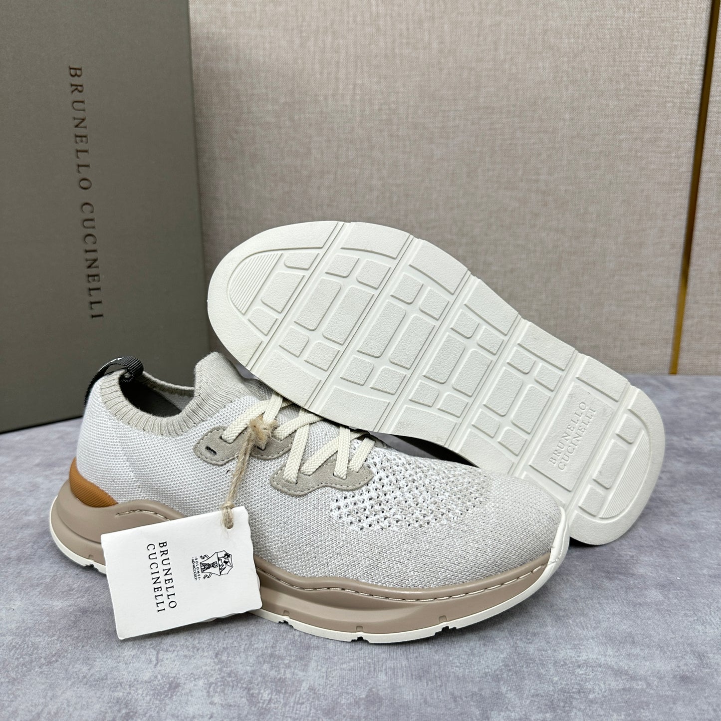 Off-white, Grey and Blue Shoes