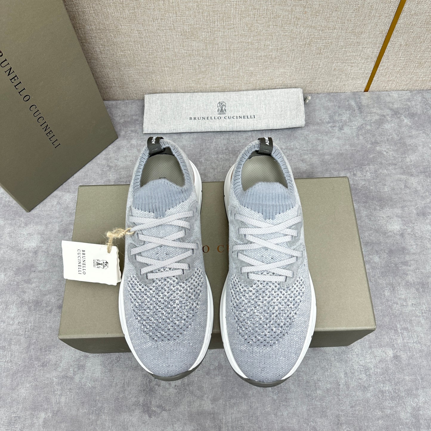 Off-white, Grey and Blue Shoes