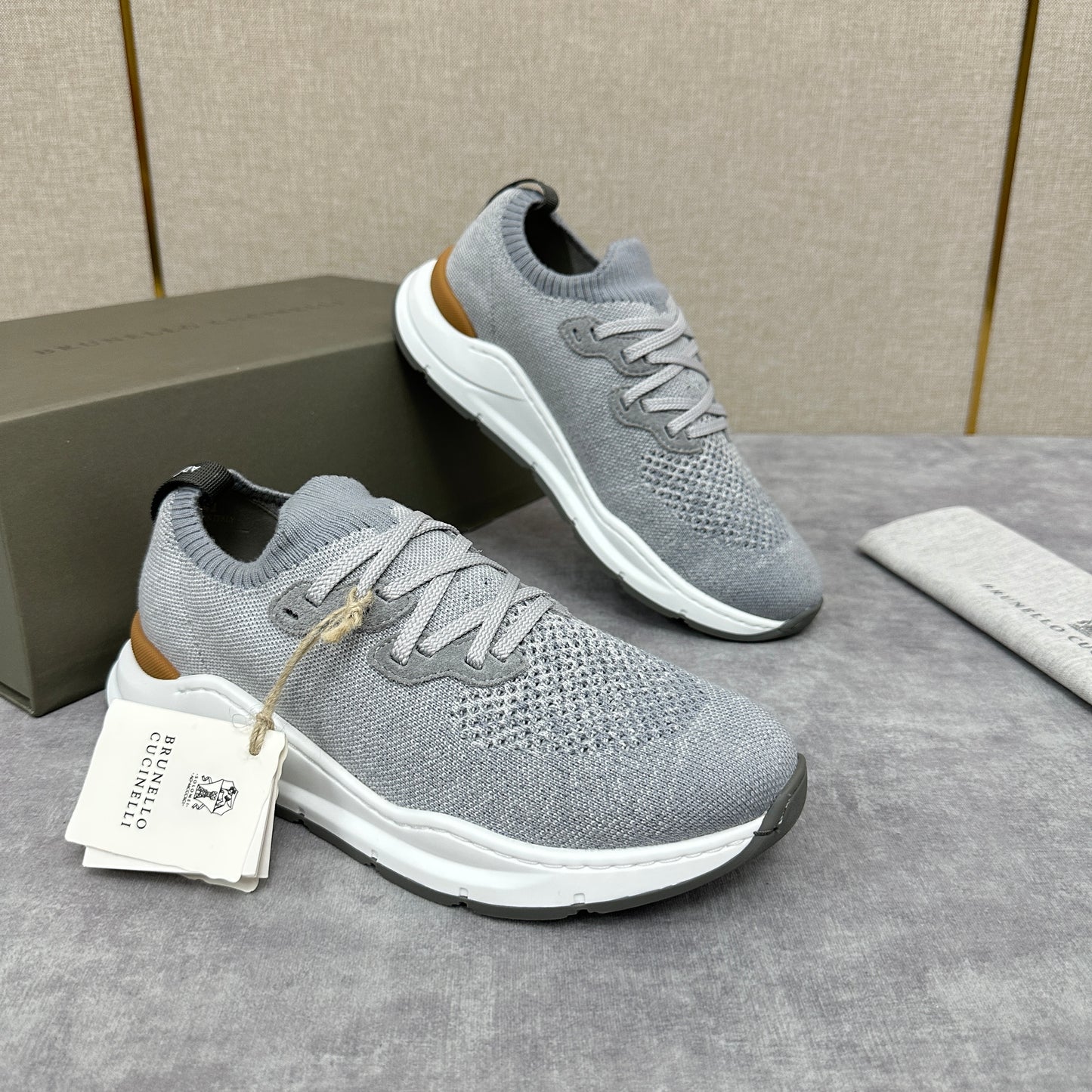 Off-white, Grey and Blue Shoes