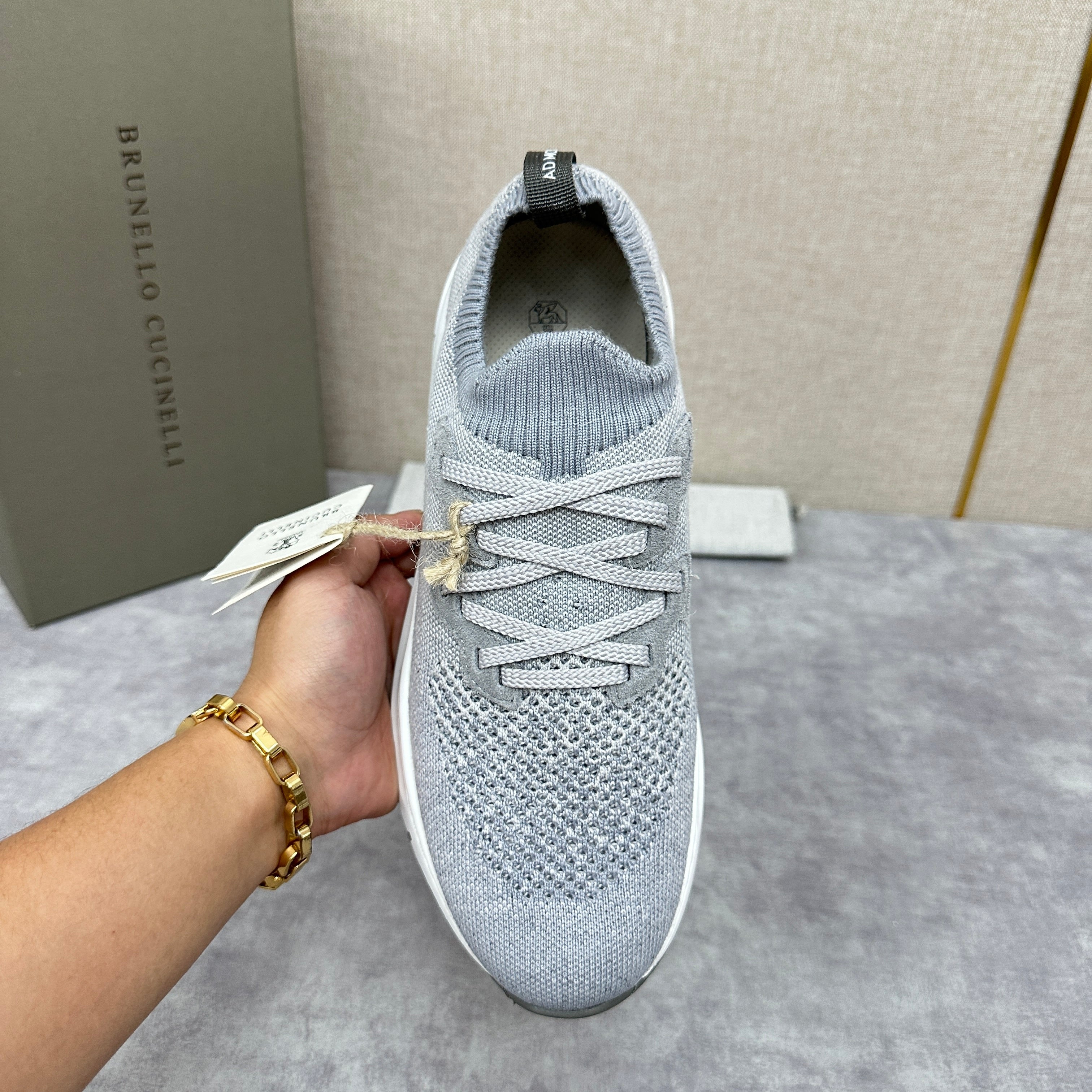 Off-white, Grey and Blue Shoes
