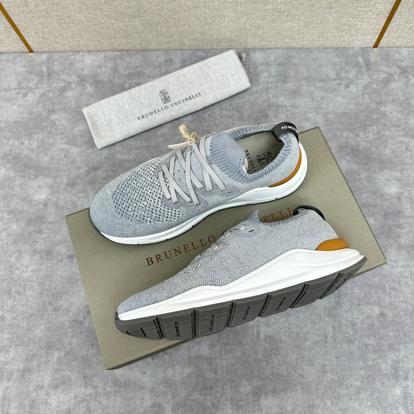 Off-white, Grey and Blue Shoes