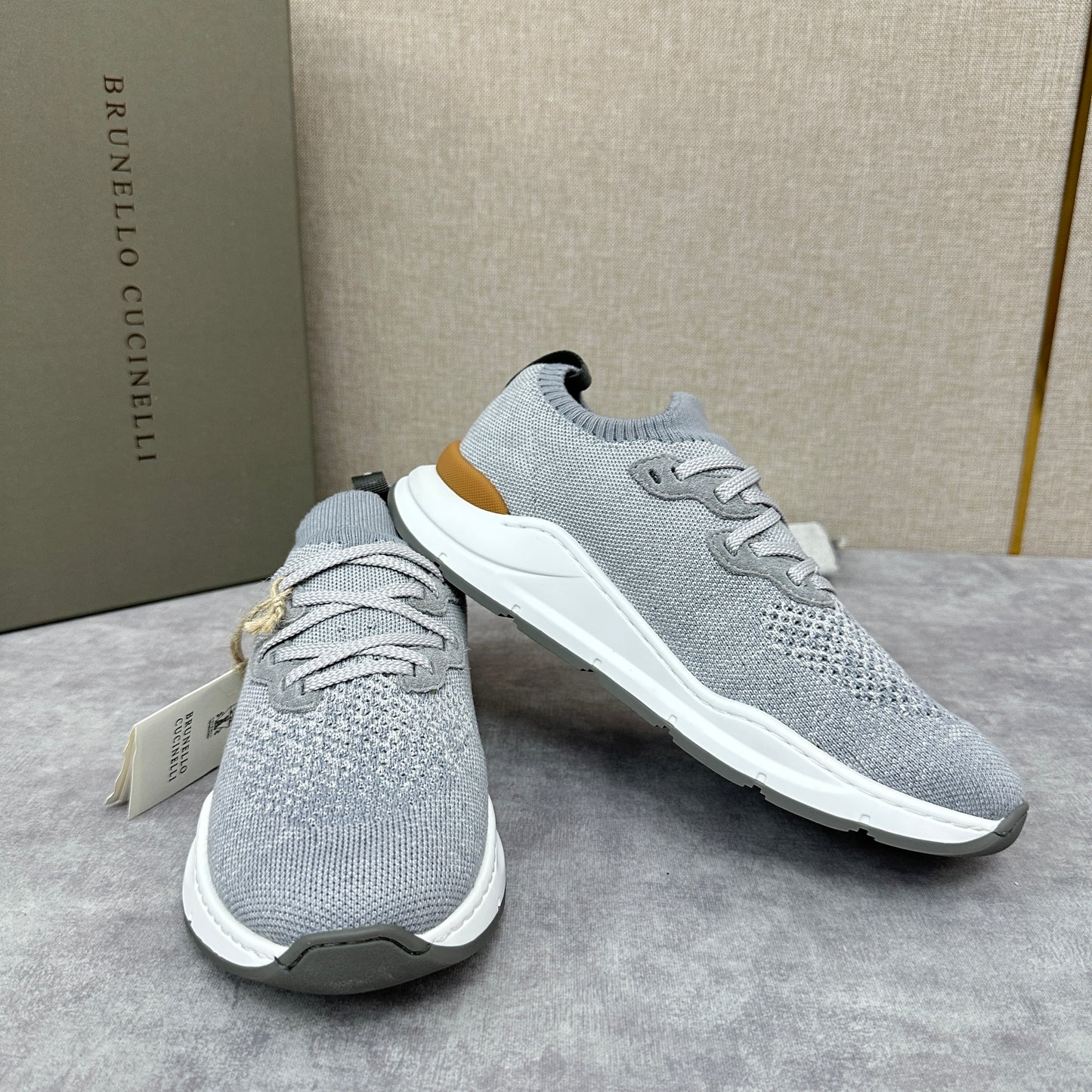 Off-white, Grey and Blue Shoes