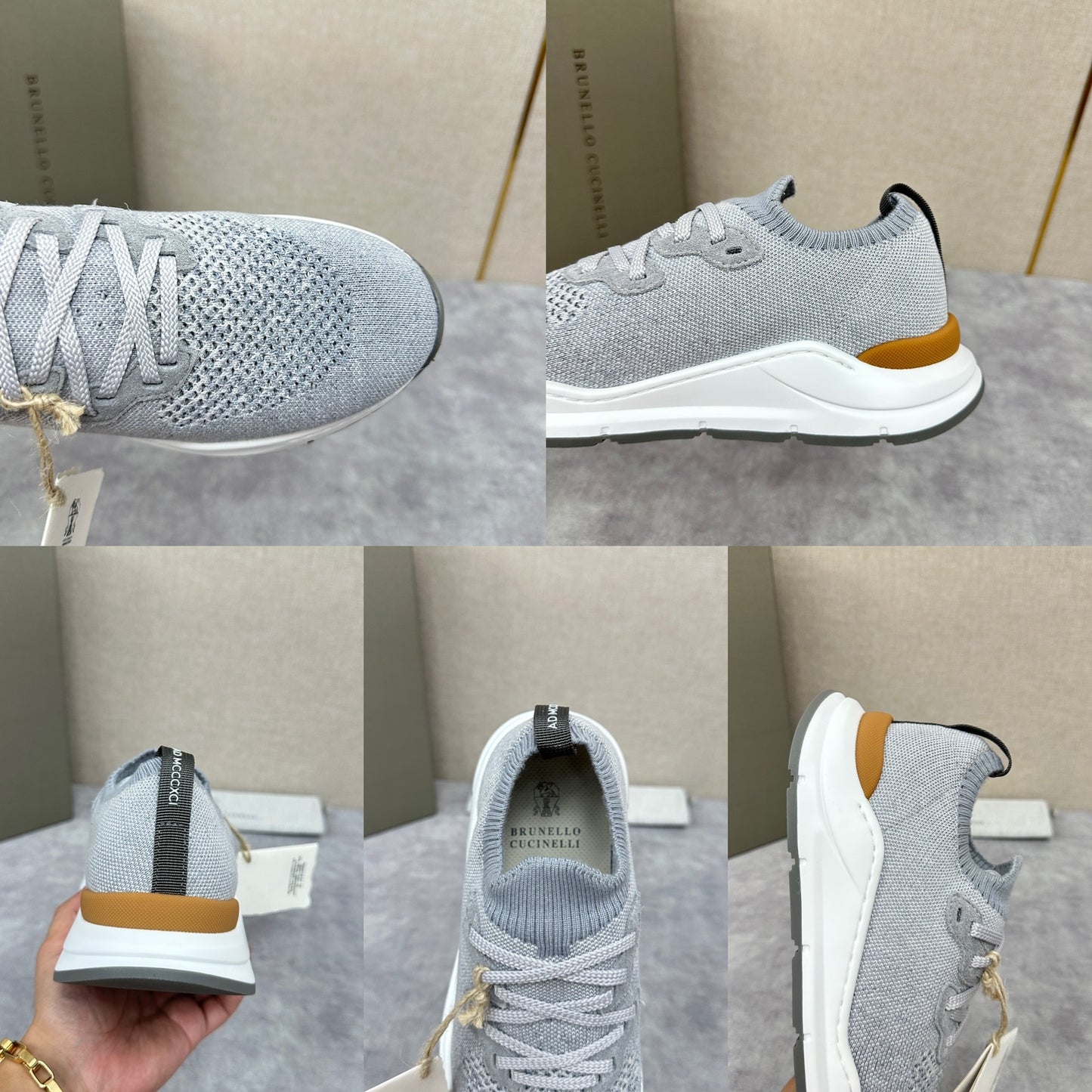 Off-white, Grey and Blue Shoes