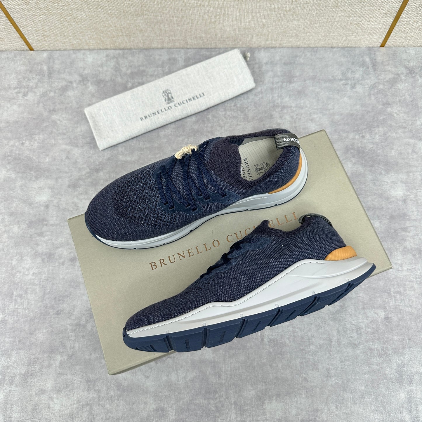 Off-white, Grey and Blue Shoes