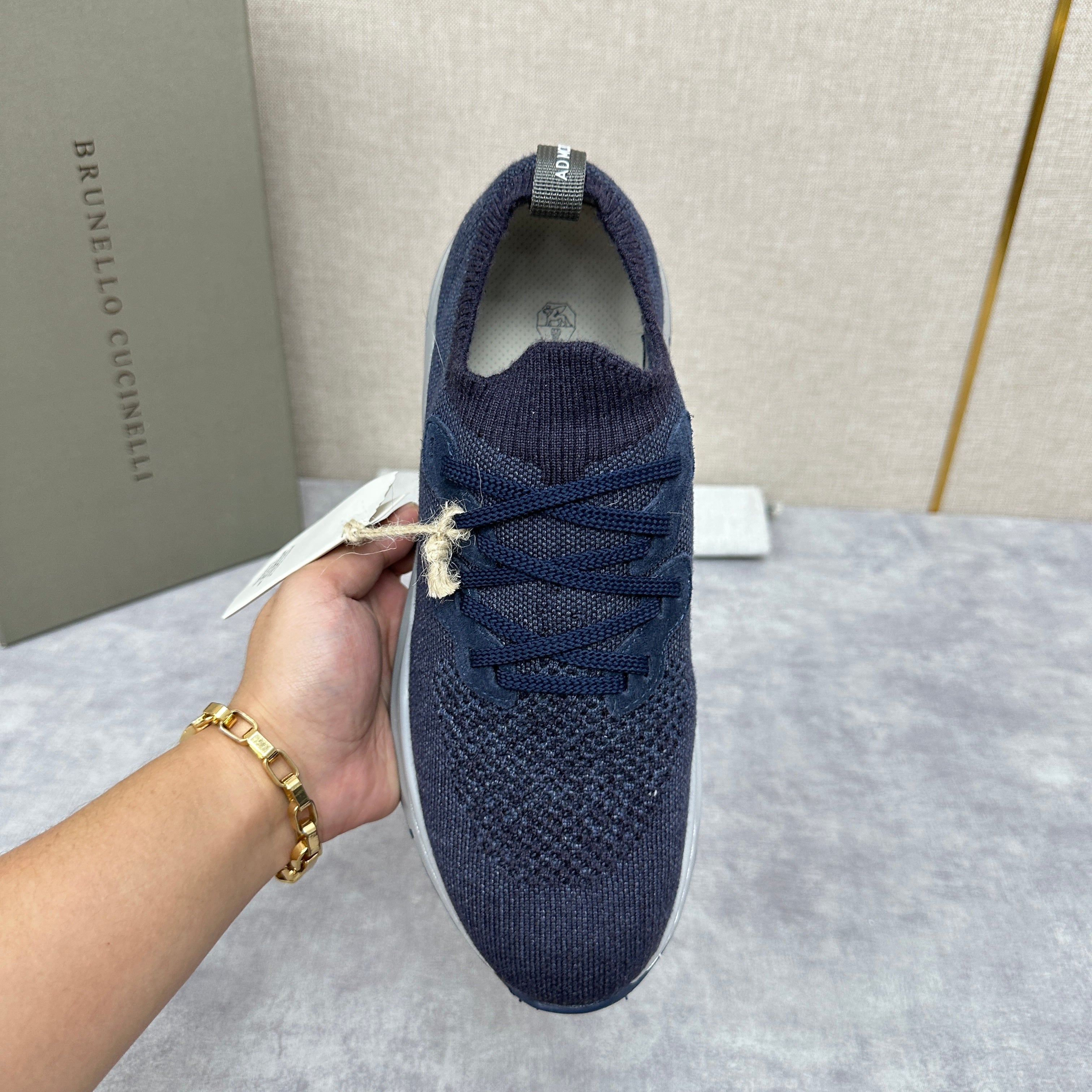 Off-white, Grey and Blue Shoes