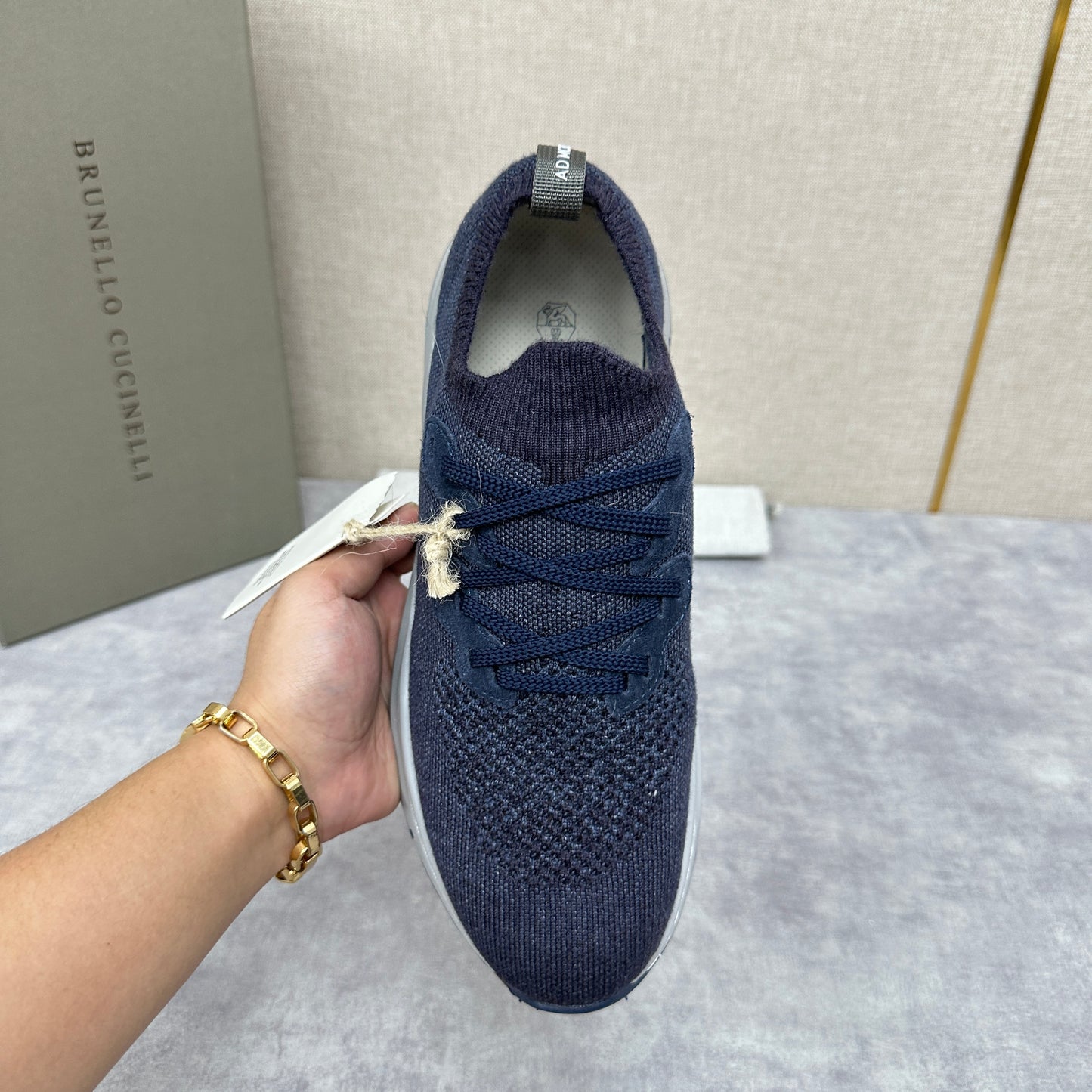 Off-white, Grey and Blue Shoes