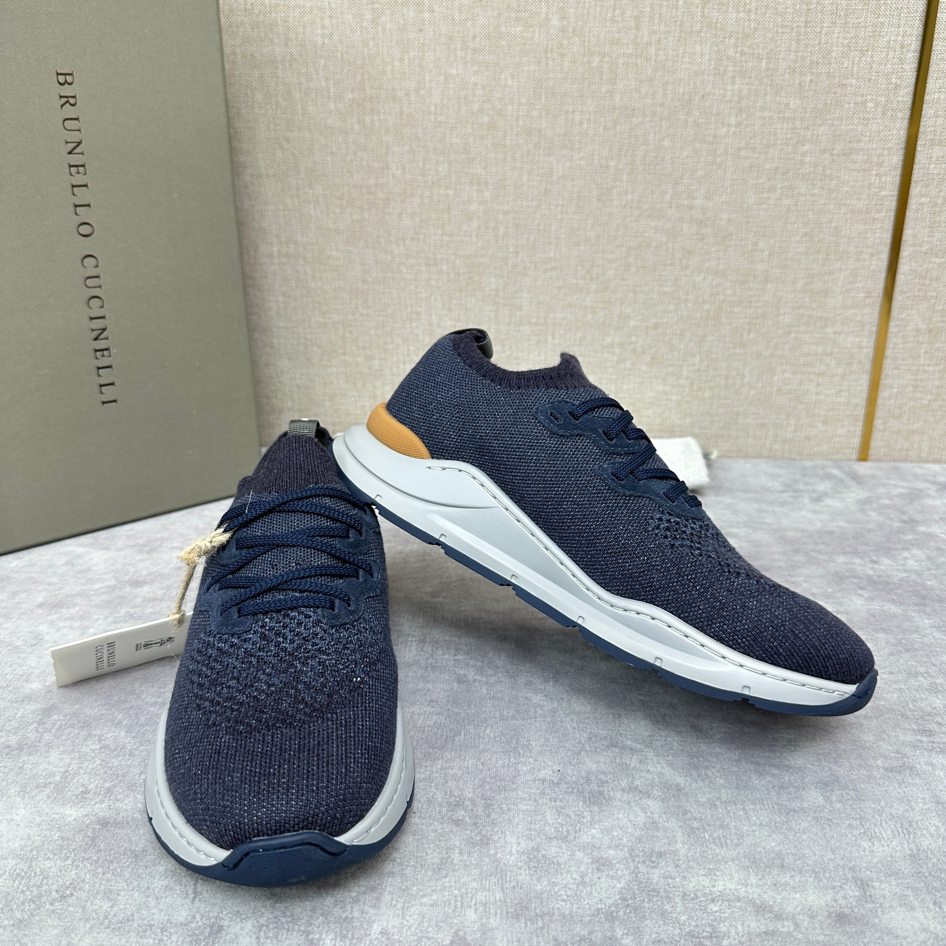Off-white, Grey and Blue Shoes