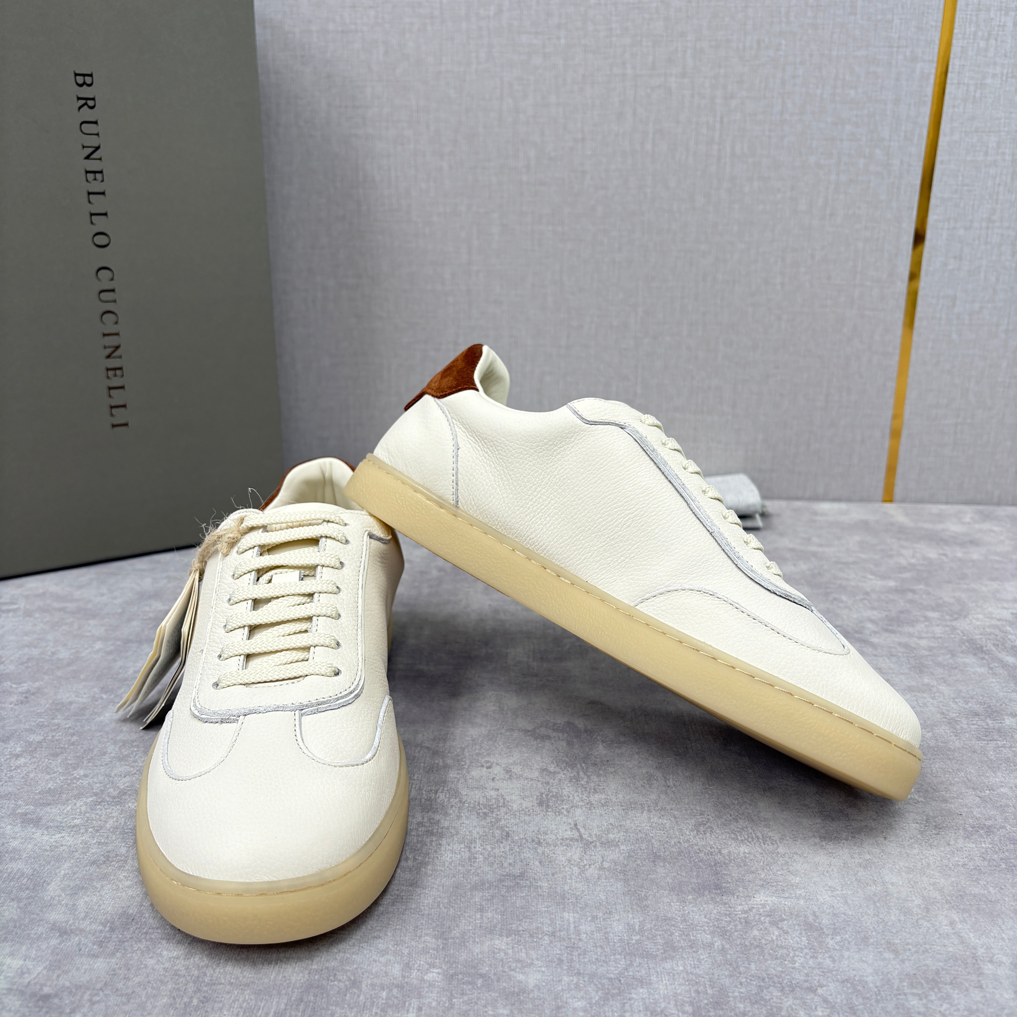 White, Black and Dark Brown Shoes