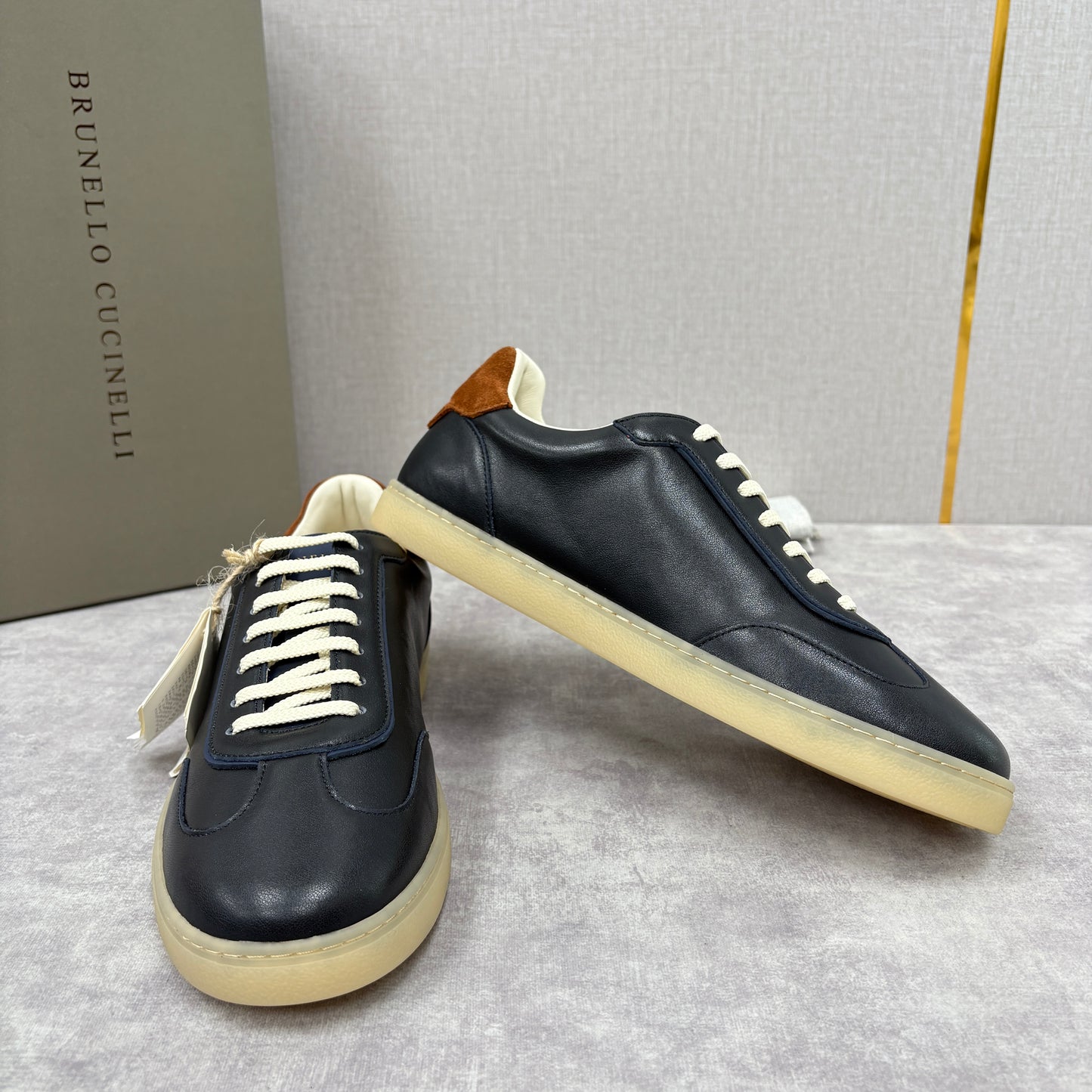 White, Black and Dark Brown Shoes