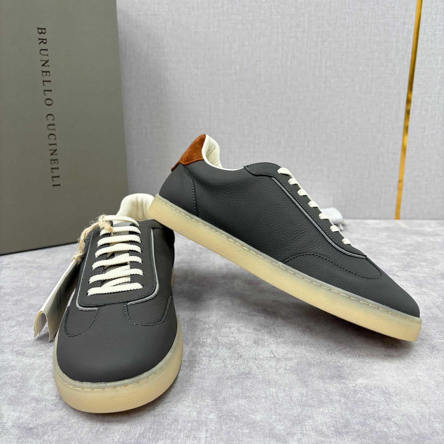 White, Black and Dark Brown Shoes